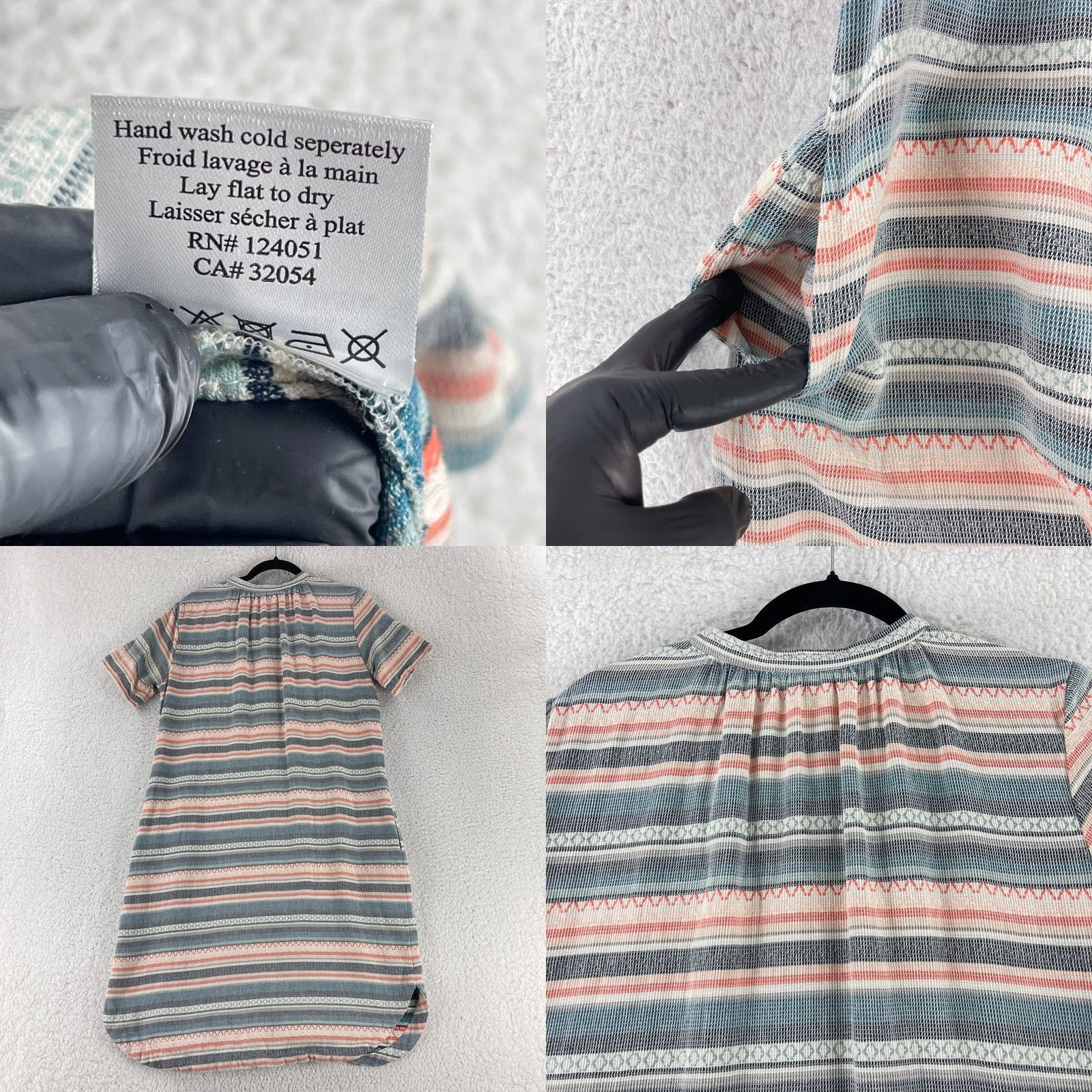 Anthropologie Anthropologie The Odells Liliana Dress Womens M Pink Gray Striped V-Neck Shirt Dress Size M / US 6-8 / IT 42-44 - 8 Thumbnail