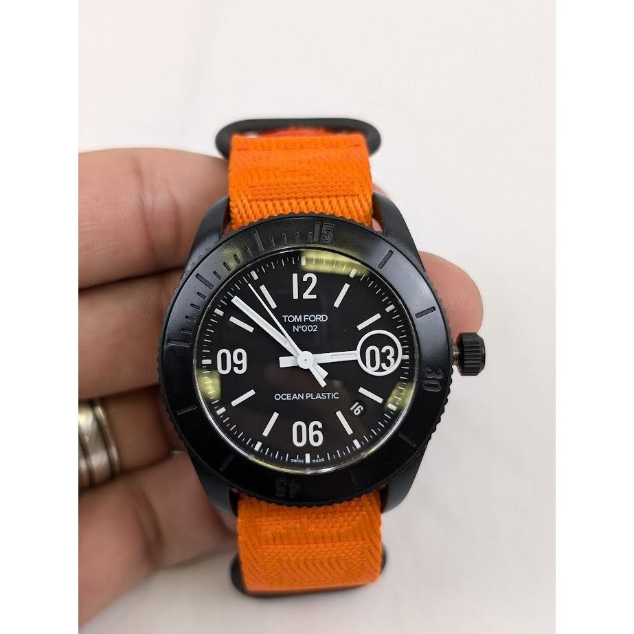 Tom Ford o1rshd1 Size: OS / Plastic Large Case Sports Watch in Orange Size ONE SIZE - 18 Thumbnail