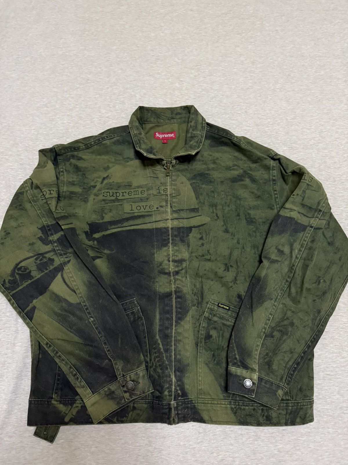 Supreme Radial Embroidered Denim Trucker Jacket (FW23) - $228