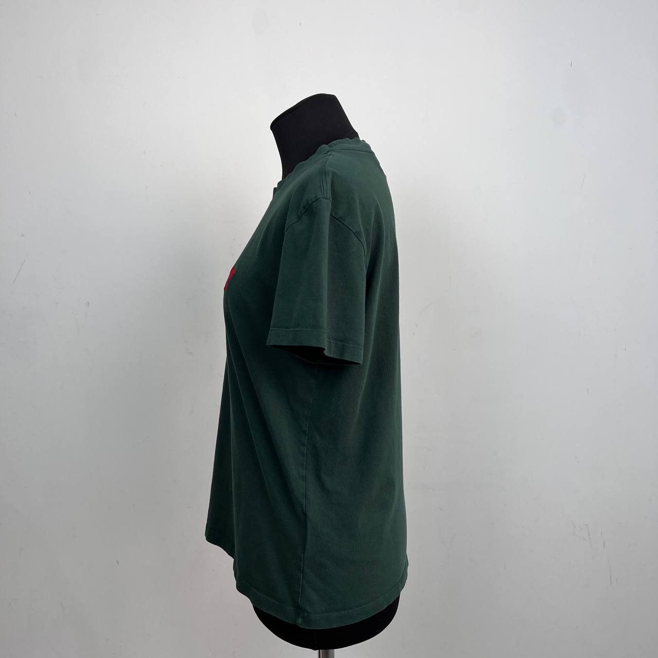 AMI AMI Paris T-shirt Dark Green Ami de Coeur Red Heart Logo Tee Size M / US 6-8 / IT 42-44 - 7 Thumbnail