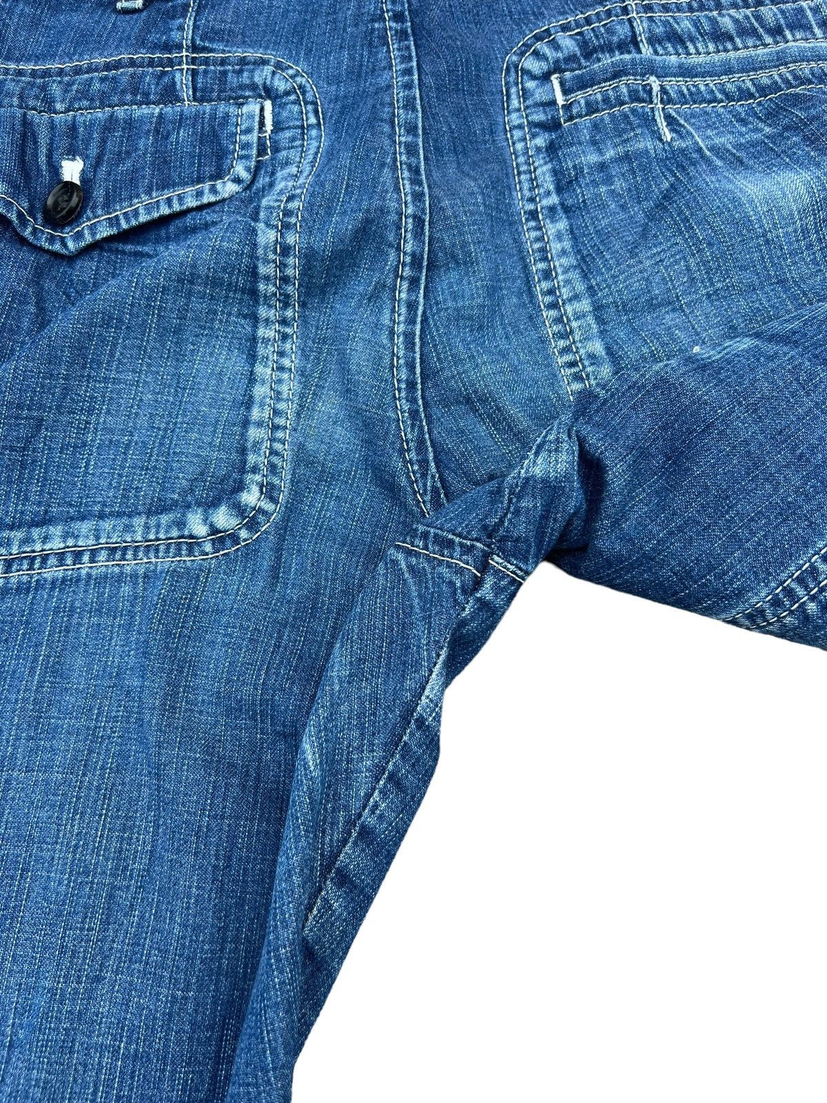 Comme des Garcons Homme Vintage CDGH Distress Fade Blue Denim Military Work Pant Size US 29 - 20 Thumbnail