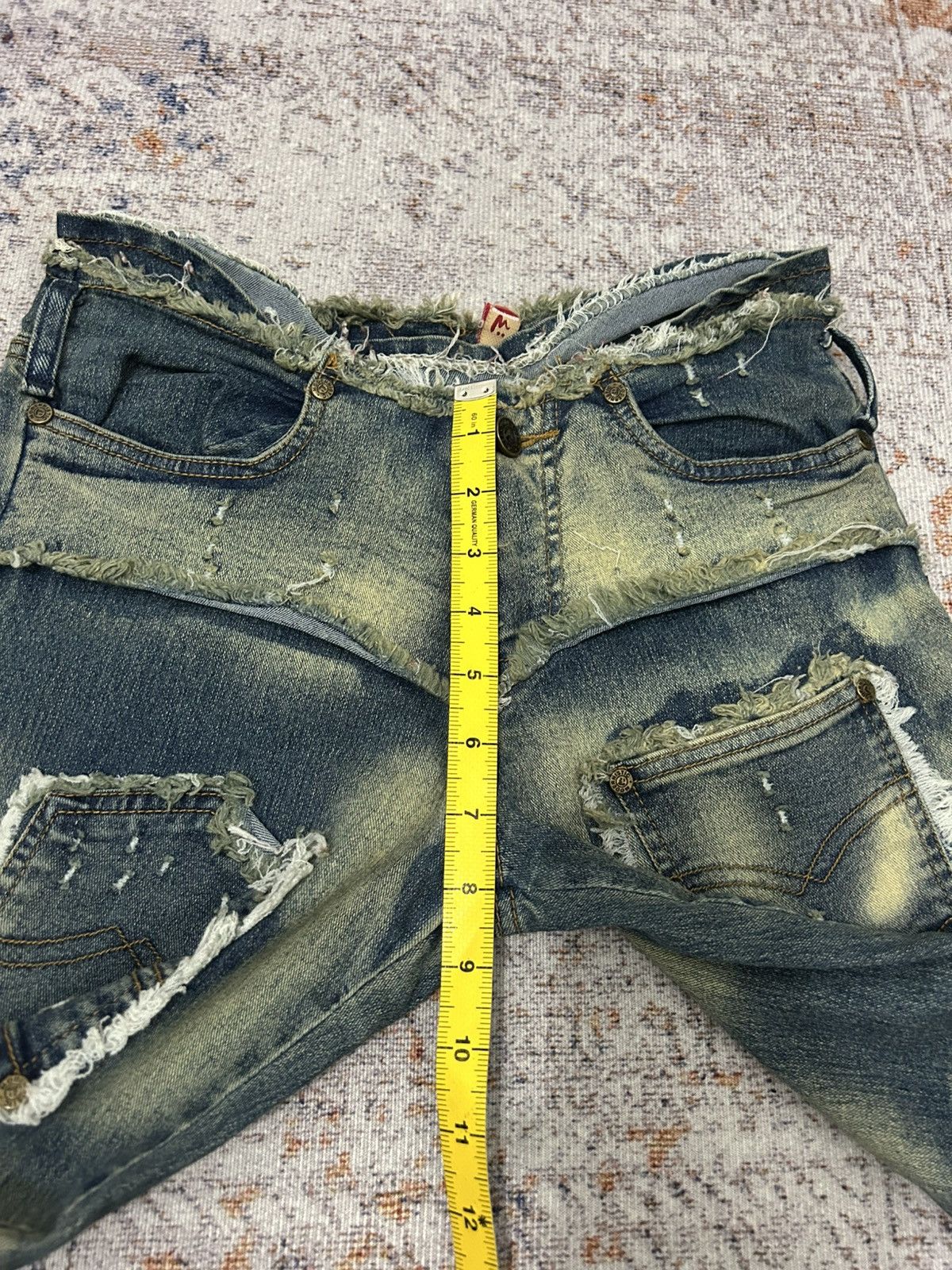 If Six Was Nine Modernistic Acid Wash Multi Pocket Flare Jeans Size US 28 / EU 44 - 18 Thumbnail