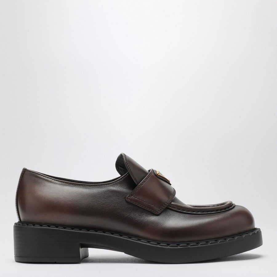 Prada o1d2blof0924 Leather Moccasin in Dark Brown Size US 8.5 / IT 38.5 - 2 Thumbnail