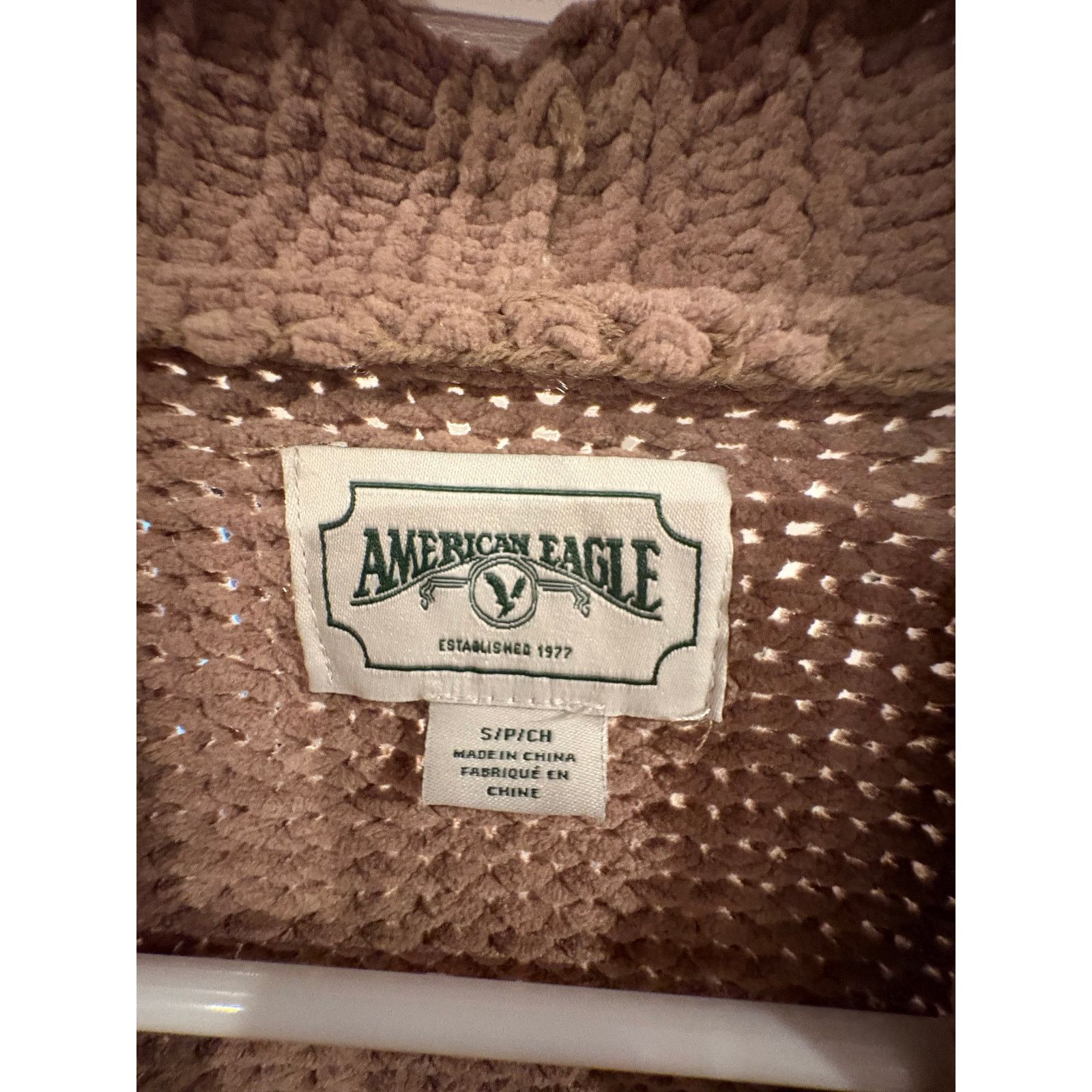 American Eagle Outfitters American Eagle Chunky Knit Cardigan S Pink Oversized Size S / US 4 / IT 40 - 2 Thumbnail