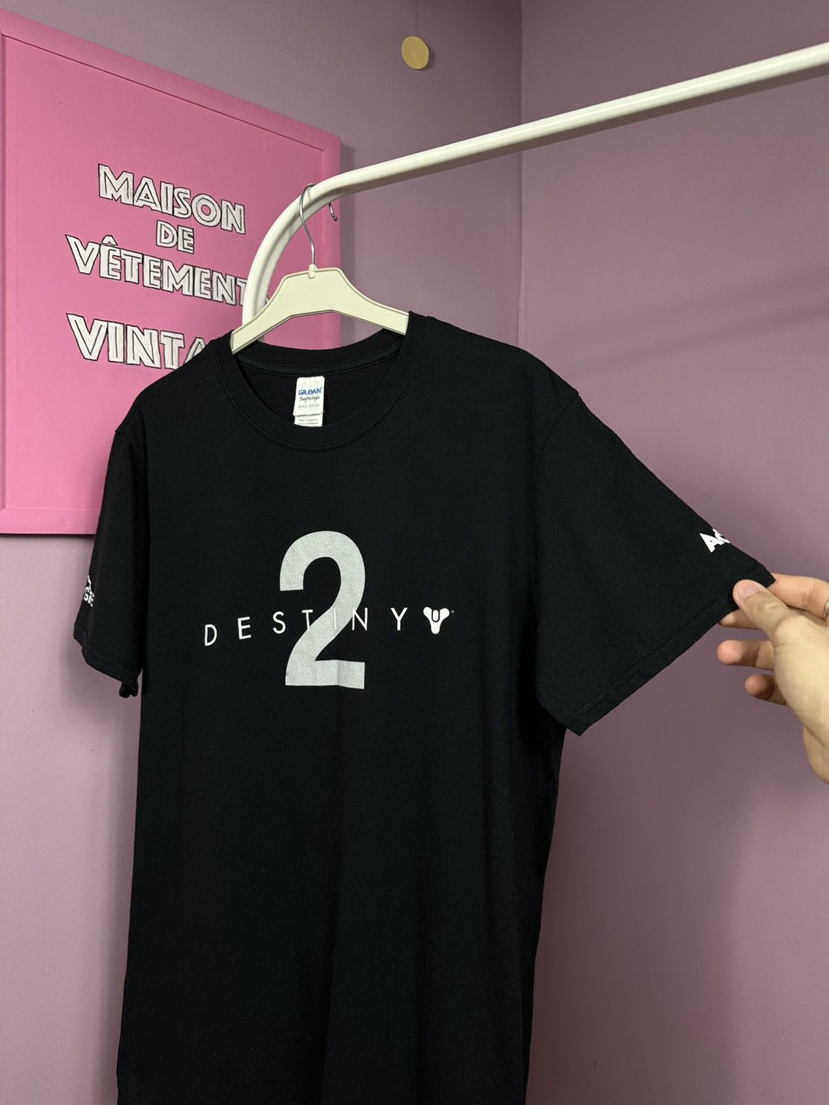 Gildan Destiny 2 Gaming T-Shirt Vintage Video Game Promo Logo Size US L / EU 52-54 / 3 - 4 Thumbnail