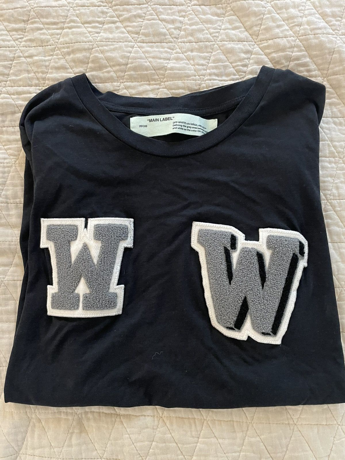 Off-White W W Letterman T-Shirt Size S / US 4 / IT 40 - 1 Thumbnail