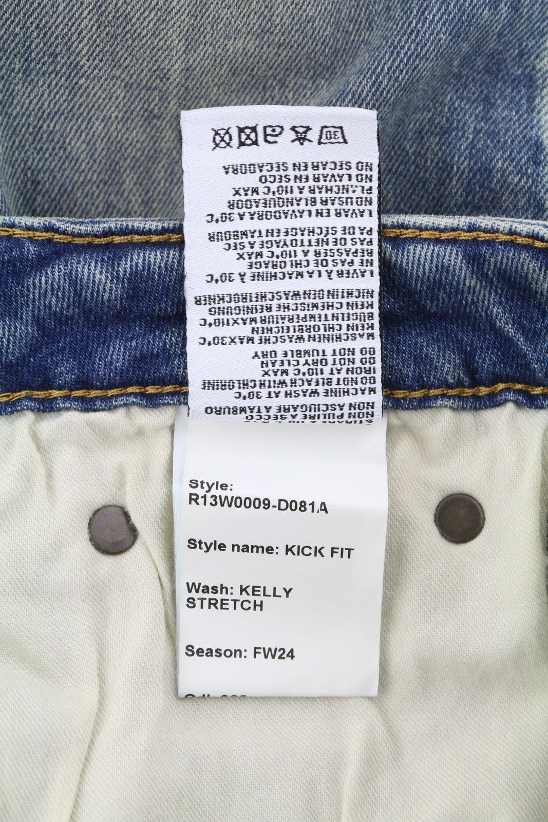 R13 KICK FIT 26 Kelly Stretch Washed Faded Ankle Length 86325 Size 26" / US 2 / IT 38 - 8 Thumbnail
