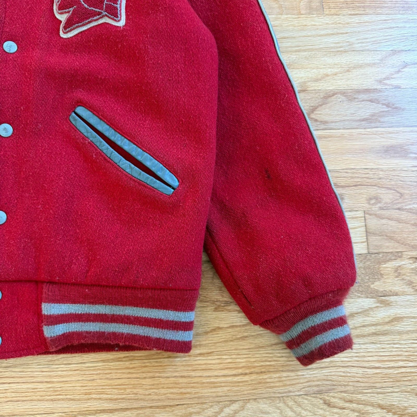 RRL Ralph Lauren Vintage 1960's Trojans Varsity Wool Jacket Red Size US M / EU 48-50 / 2 - 8 Thumbnail