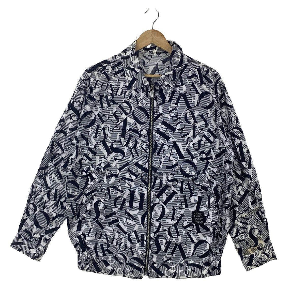 Hardy Amies HARDY AMIES Sport London All Over Logo Print Zip Up Bomber Size US L / EU 52-54 / 3 - 3 Thumbnail