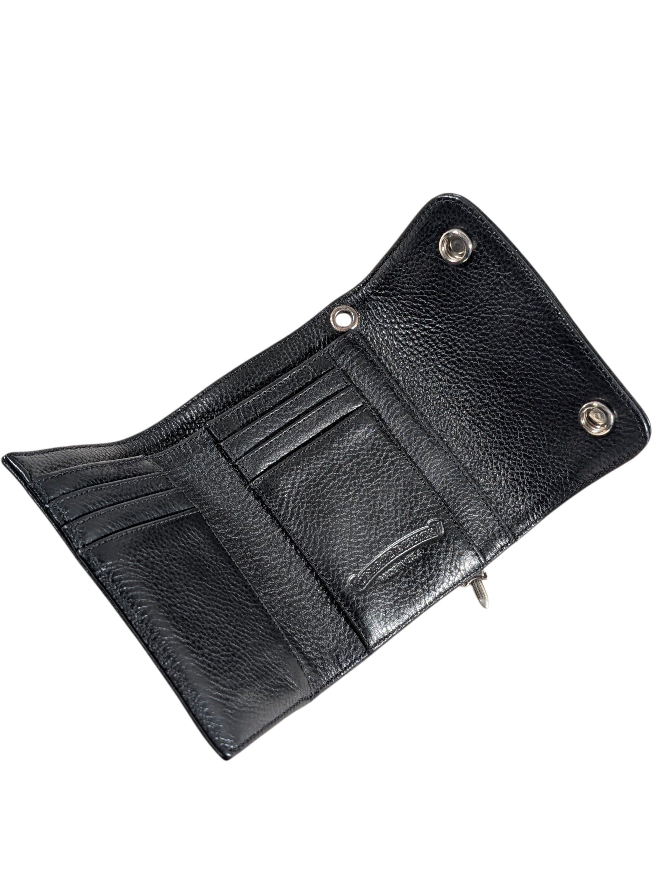 Chrome Hearts Wave Mini Wallet Zipper Dagger Black Leather Size ONE SIZE - 4 Thumbnail