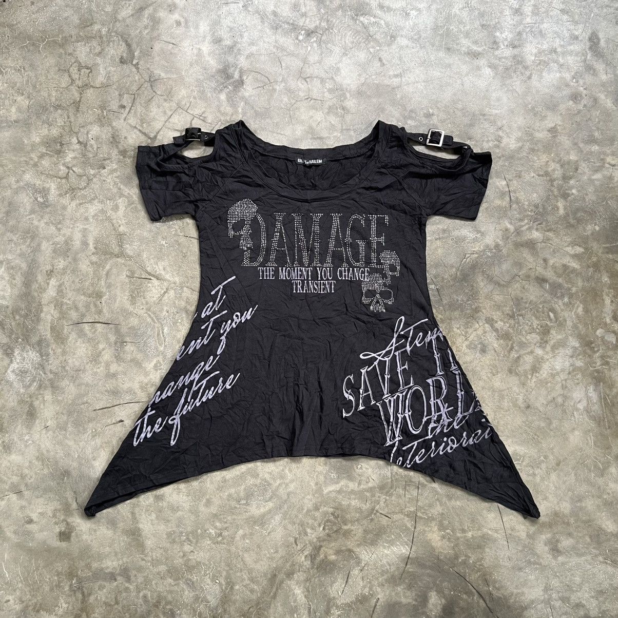 If Six Was Nine 2000s Ghost Of Harlem Damage Vkei Style Poem Skull Shirt Size ONE SIZE - 1 Thumbnail