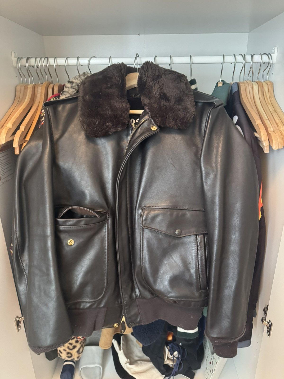 Schott Schott A2 Naked Cowhide Leather Flight Jacket Size US S / EU 44-46 / 1 - 1 Thumbnail
