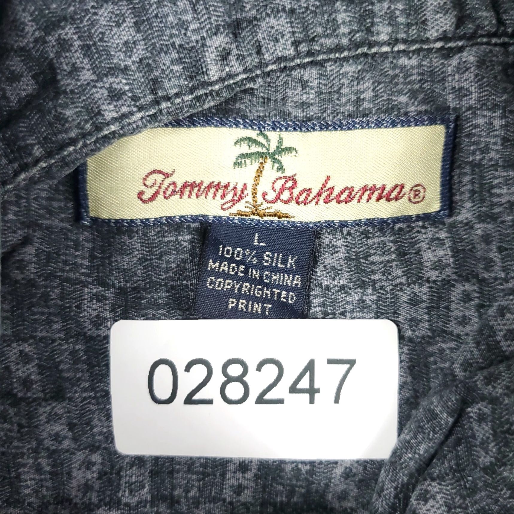 Tommy Bahama TOMMY BAHAMA Shirt Mens Large Gray Floral Tropical Aloha Camp Hawaiian Button-Up Size US L / EU 52-54 / 3 - 7 Thumbnail