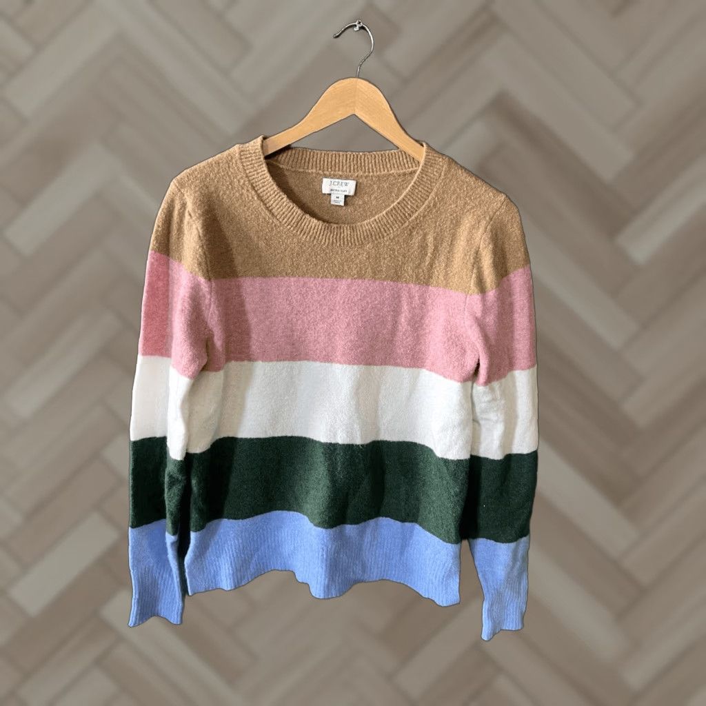 J.Crew J.Crew Womens Multicolor Long Sleeve Wool Pullover Sweater Size M Size M / US 6-8 / IT 42-44 - 1 Thumbnail