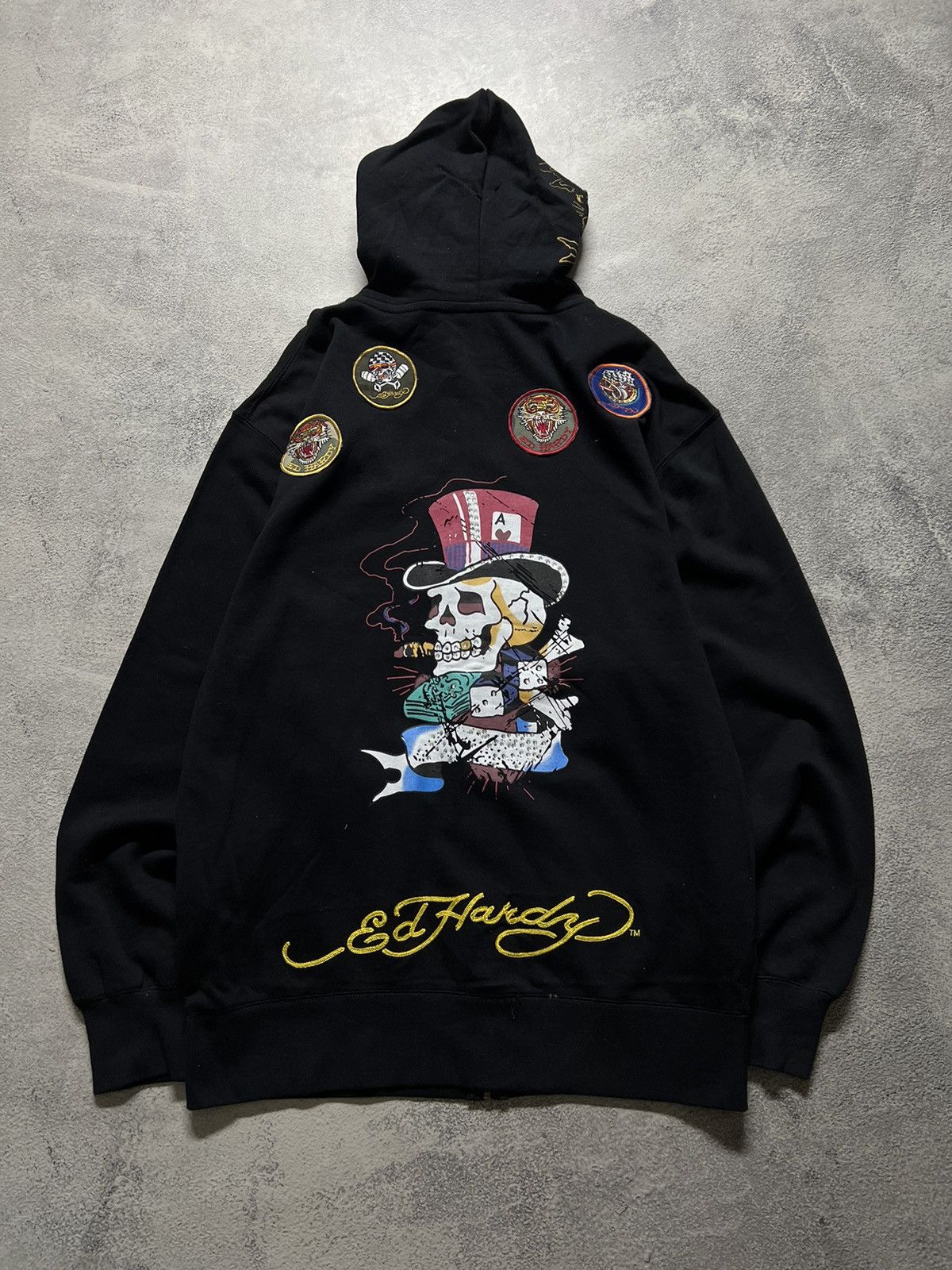 Ed Hardy Vintage Y2k Ed Hardy Skull ☠️ New Zip Hoodie 00’s Size US XXL / EU 58 / 5 - 6 Thumbnail
