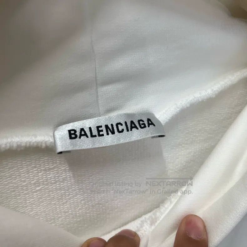 Balenciaga Balenciaga White Hooded Sweatshirt Size US S / EU 44-46 / 1 - 5 Thumbnail