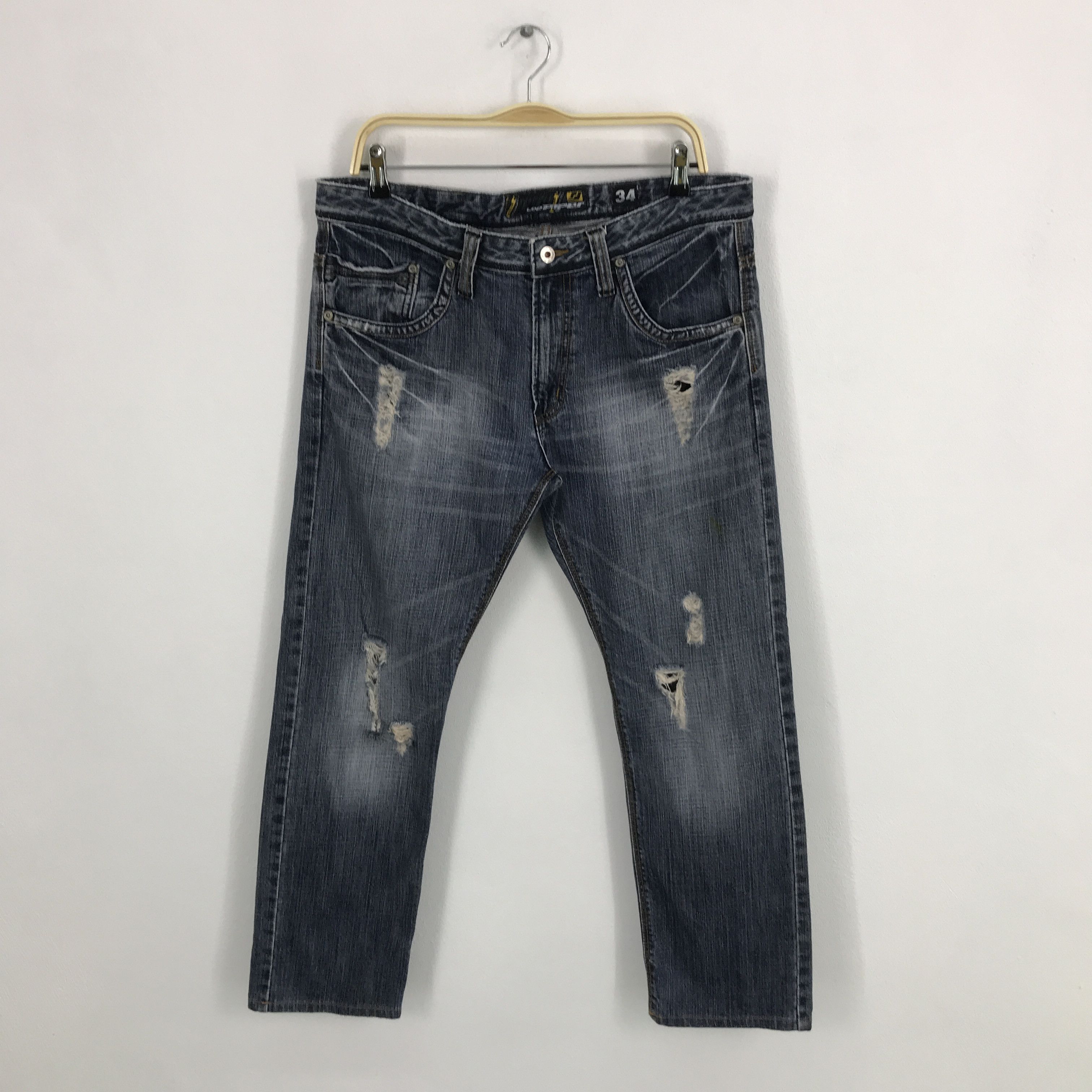 Japanese Brand × Lee Japan style denim Lee distressed jean pants Size US 34 / EU 50 - 1 Thumbnail