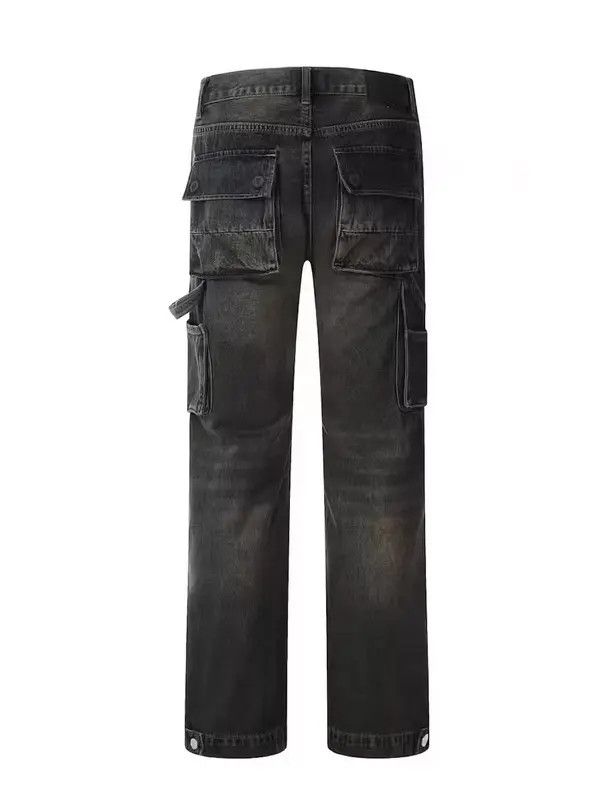 VIBE Nostalgic washed workwear-breasted micro-flare jeans Size US 33 - 5 Thumbnail