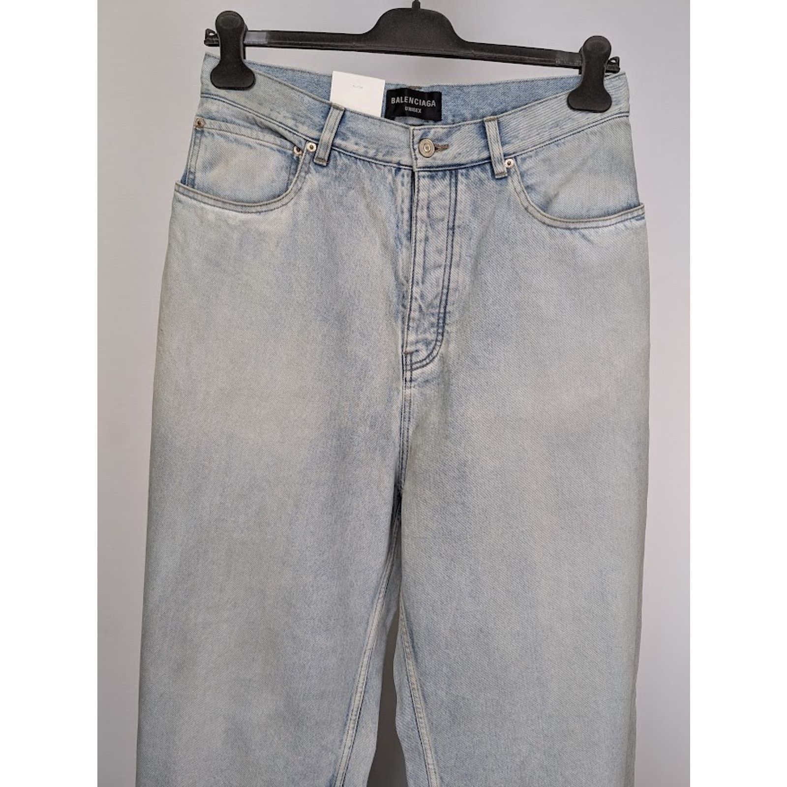 Balenciaga o1rshd1 Organic Japanese Twill Sticker Baggy Pants Blue Size US 34 / EU 50 - 4 Thumbnail