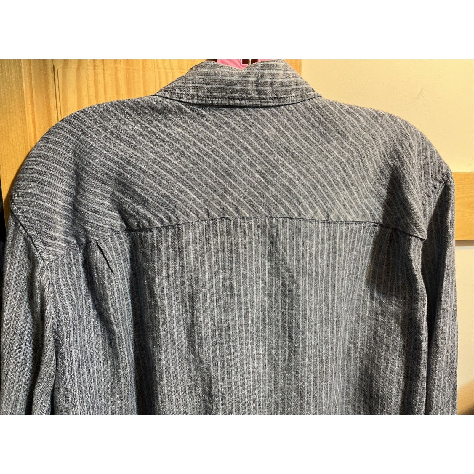 Other The Territory Ahead Shirt Striped Mens L 100% Linen Blue LS Size US L / EU 52-54 / 3 - 8 Thumbnail