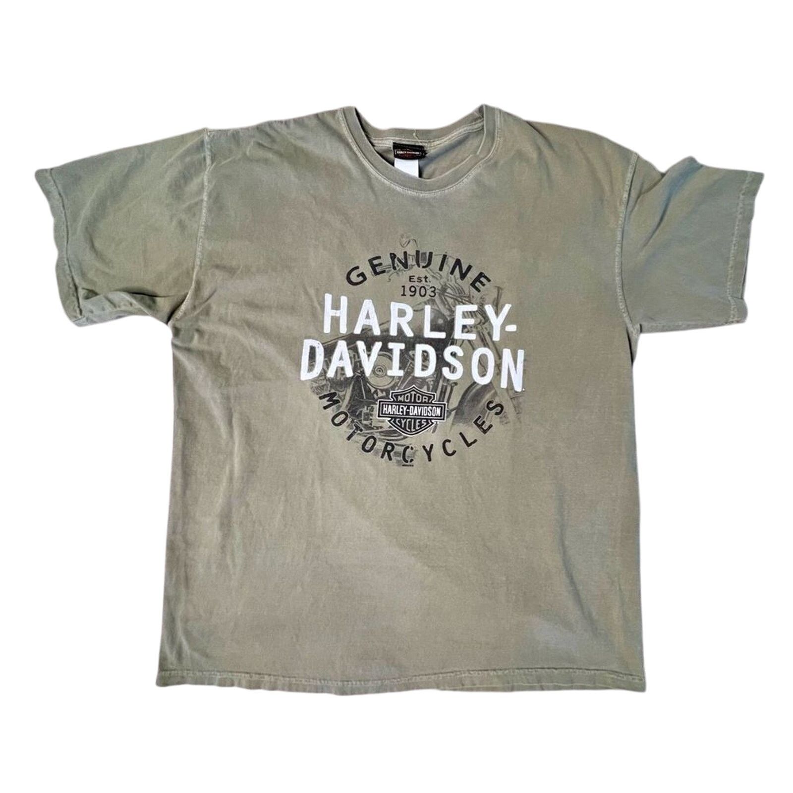 Harley Davidson Harley Davidson Lakeland FL Olive Green T-shirt X LARGE Moto Size US XL / EU 56 / 4 - 1 Thumbnail