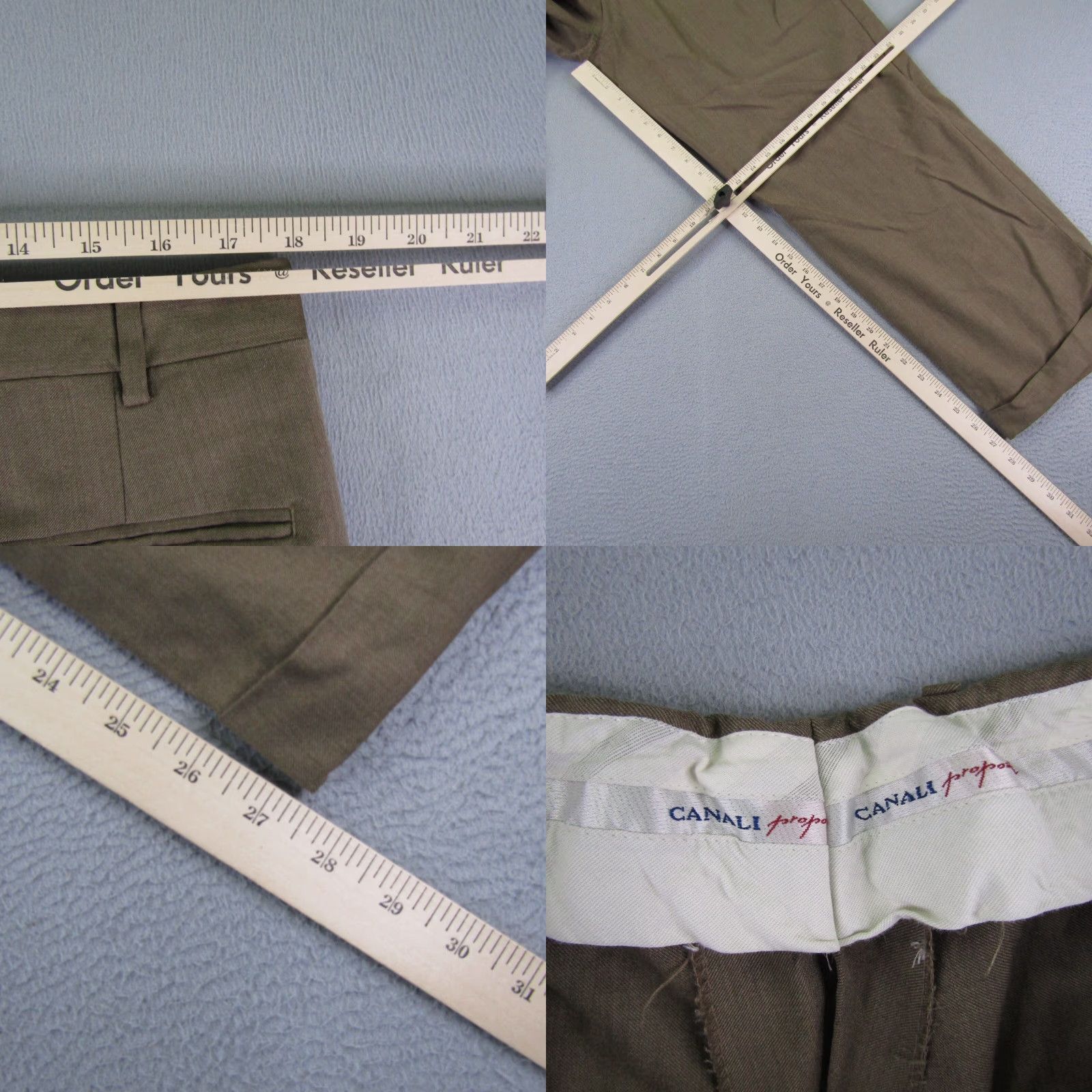 Canali VINTAGE Canali Dress Pants Mens 36x28 Brown Wool Trousers Pleated Cuffed Wide Leg Italy 90s Mens Size US 36 / EU 52 - 8 Thumbnail