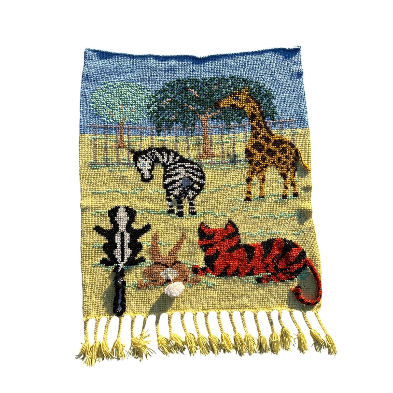 Handmade Animal tails handmade blanket 41x42 crochet knit nursery Size ONE SIZE - 2 Thumbnail