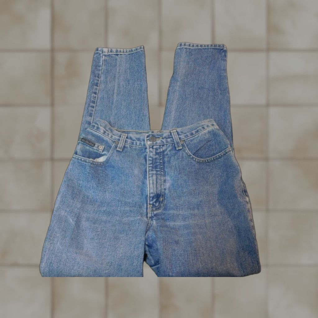 Vintage New York and Company Jeans Womens 6 Blue Straight Denim Classic Jeans Womens Regular Inseam 29 in Stretch Pockets Zipper blue Blue Size 28" / US 6 / IT 42 - 1 Thumbnail