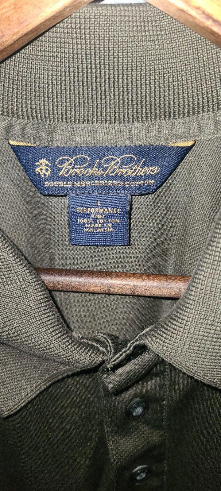 Brooks Brothers BROOKS BROTHERS PERFORMANCE KNIT Polo GREEN Olive LARGE Size US L / EU 52-54 / 3 - 4 Thumbnail
