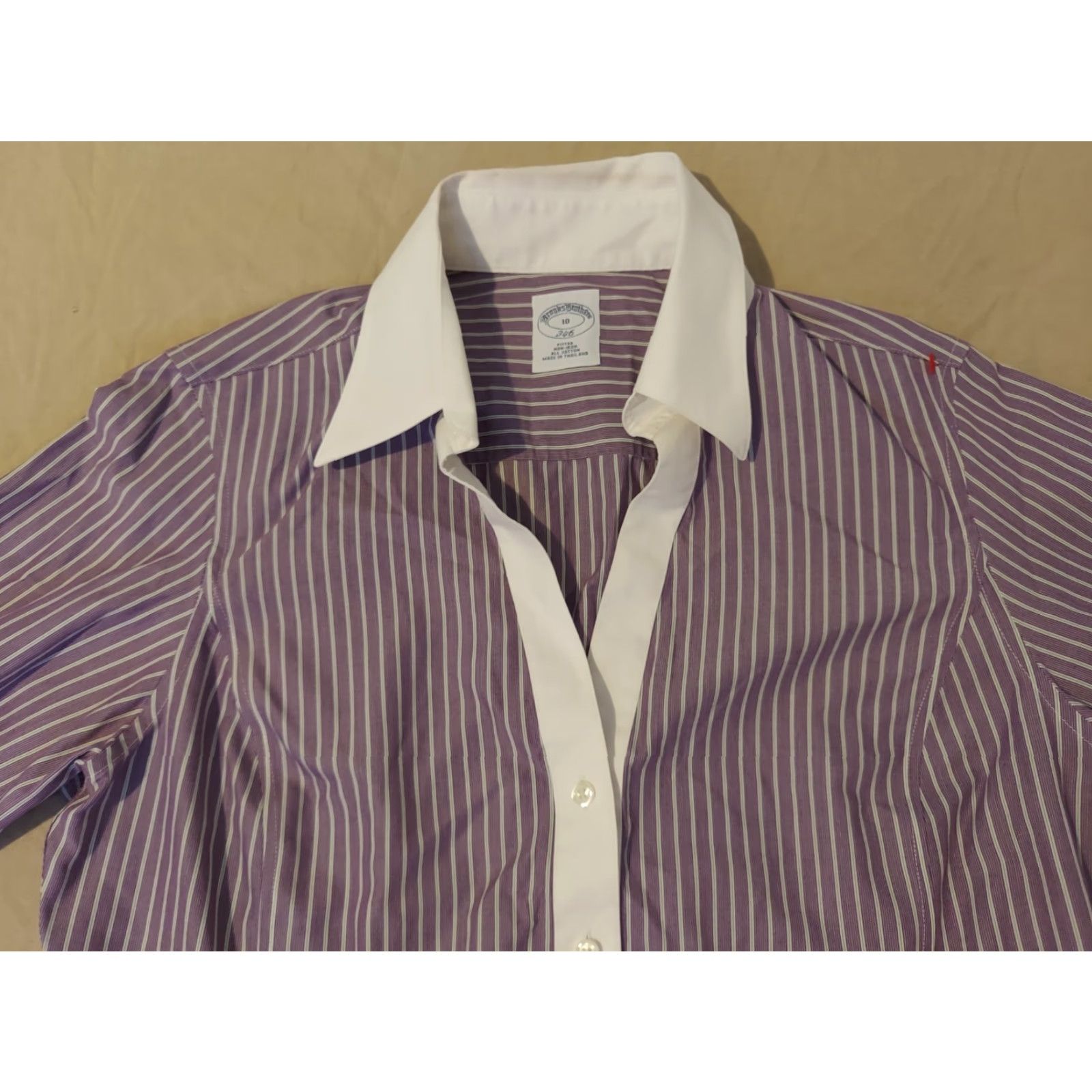 Brooks Brothers Womens Brooks Brothers Dress Shirt Blouse 10 Purple Cotton Shirt Womens Size 10 Purple Blouse Brooks Brothers Size L / US 10 / IT 46 - 2 Thumbnail
