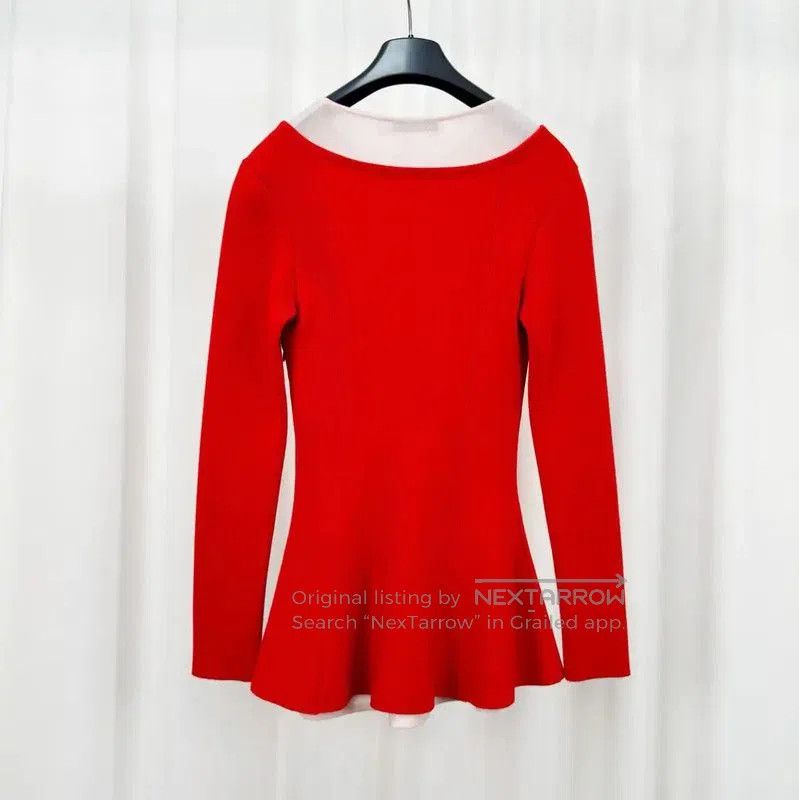 Dior Dior Red Wool Long Sleeve Top . Size XS / US 0-2 / IT 36-38 - 2 Thumbnail