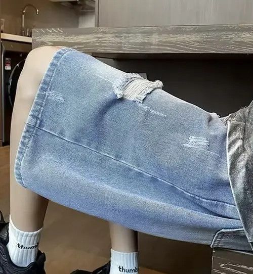 Jean Yoshimi x Fumie Short Washed Distressed Denim Size US 27 - 2 Thumbnail