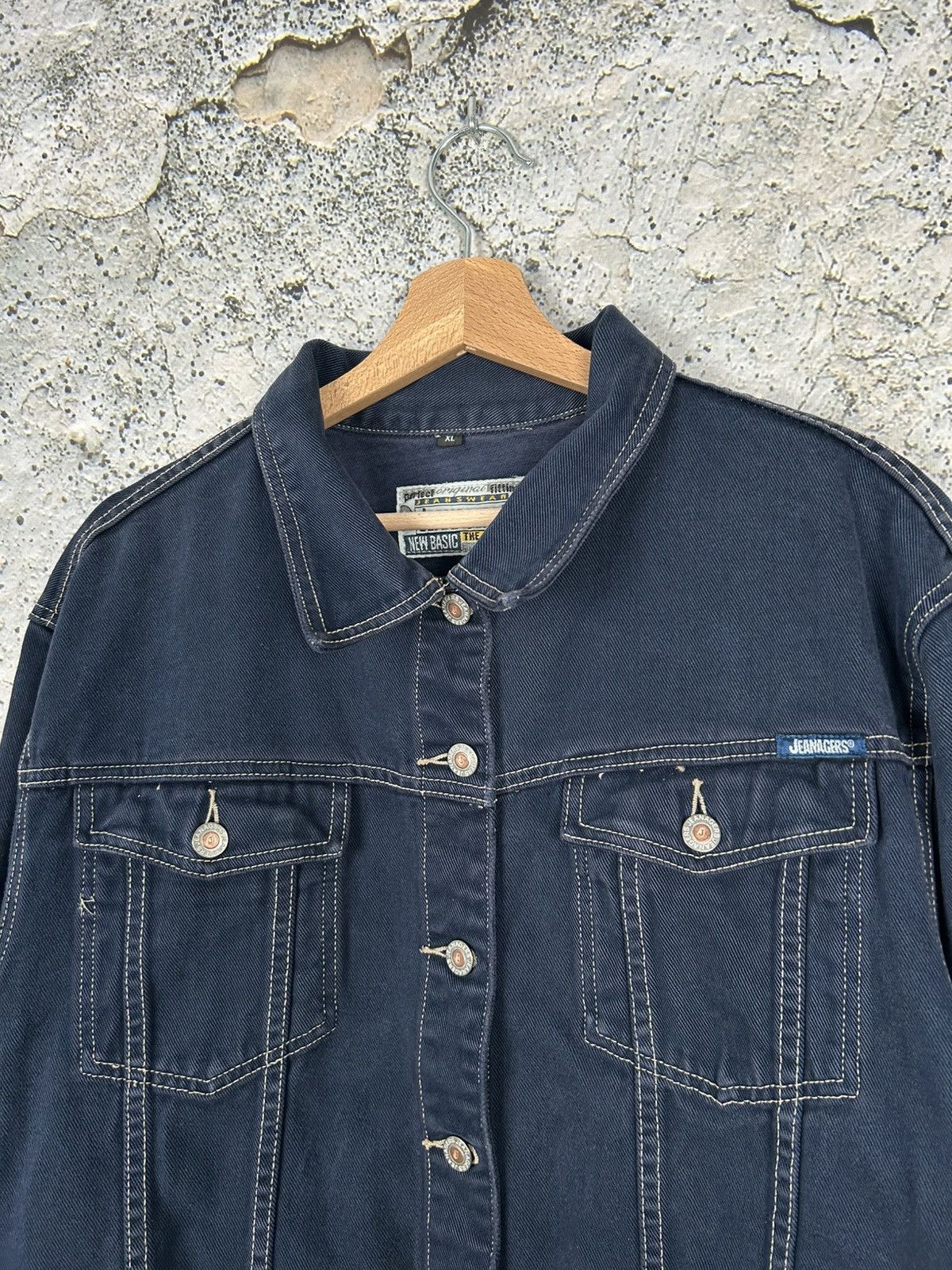 Vintage Vintage Denim Jacket Navy Grunge Rock Trucker Size US XL / EU 56 / 4 - 3 Thumbnail