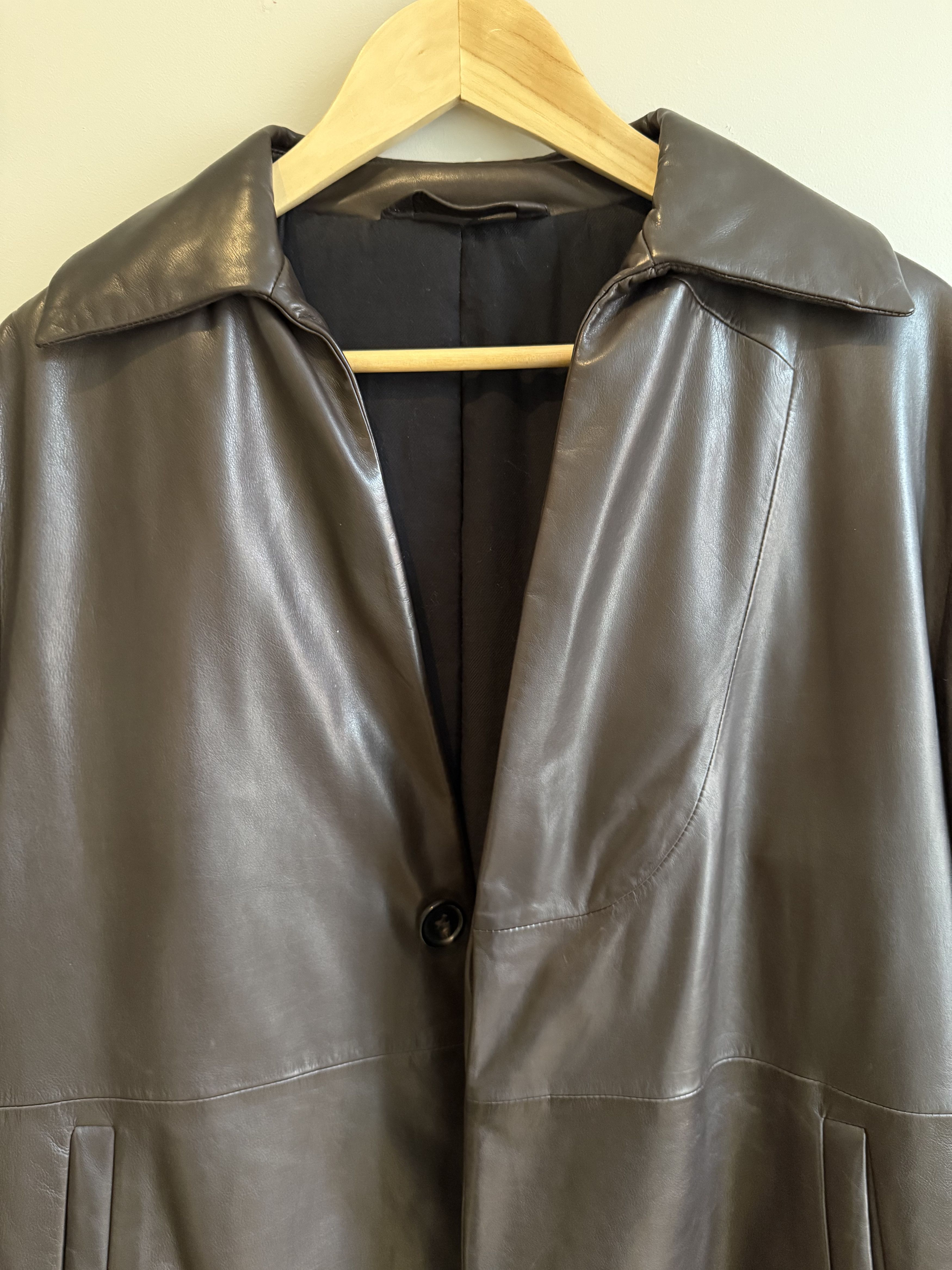 Acne Studios Acne Studios Padded Leather Suit Jacket Dark Brown Size US M / EU 48-50 / 2 - 5 Thumbnail