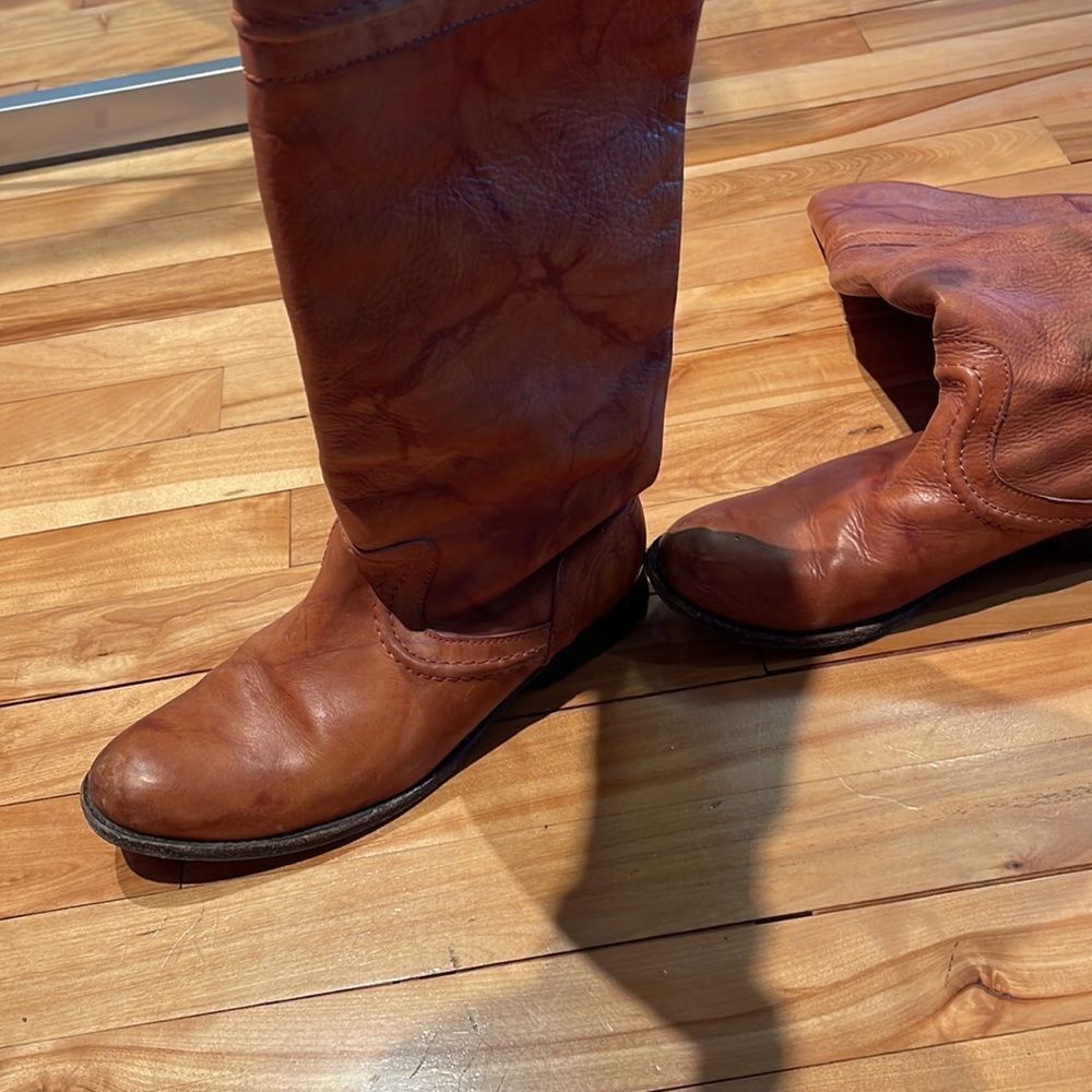 Frye Frye 76442 Melissa Trapunto Riding Boots. Leather. Size 7. Size US 7 / IT 37 - 5 Thumbnail