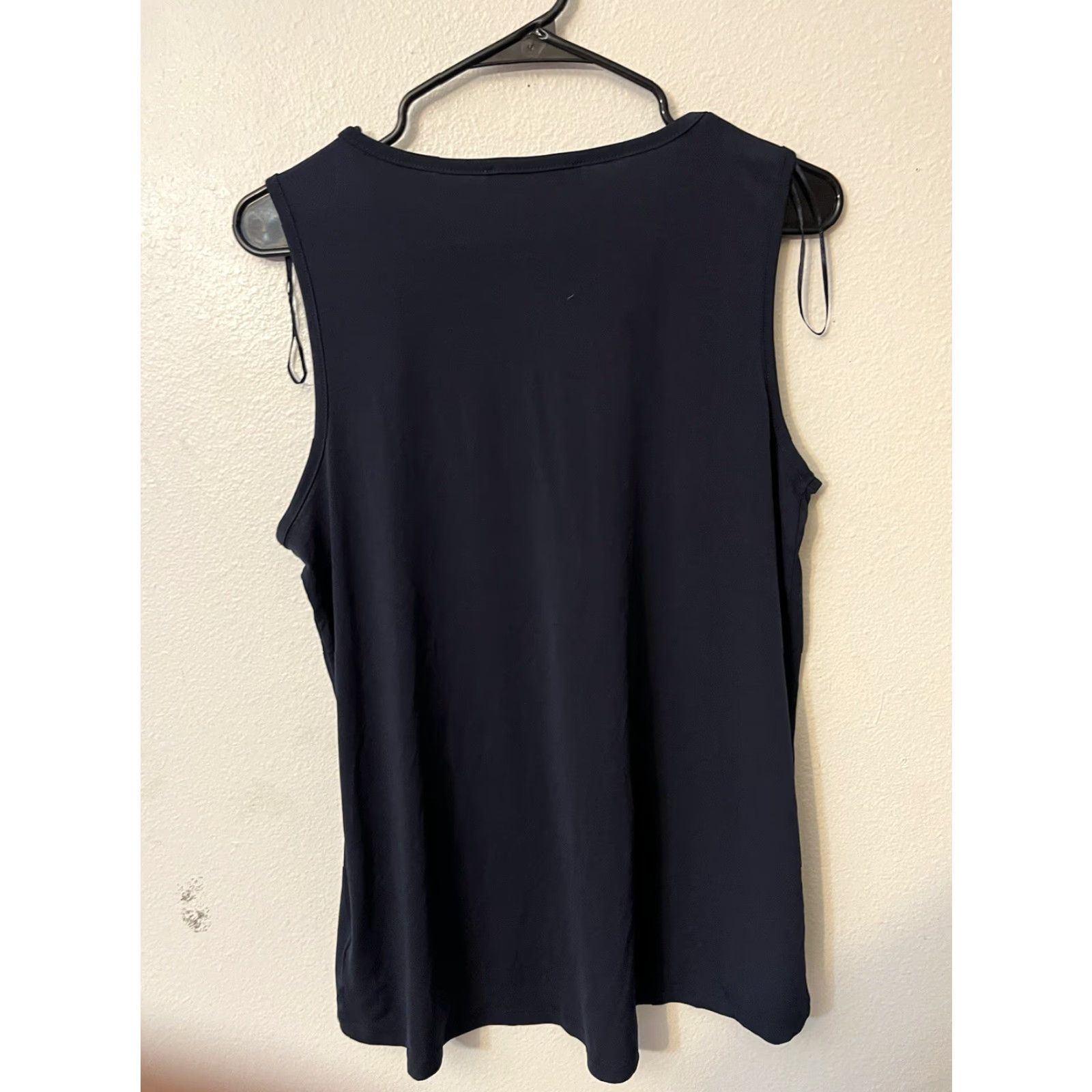 Michael Kors Michael Kors Blouse Medium Navy Blue Sleeveless V-Neck Women's Size M / US 6-8 / IT 42-44 - 2 Thumbnail