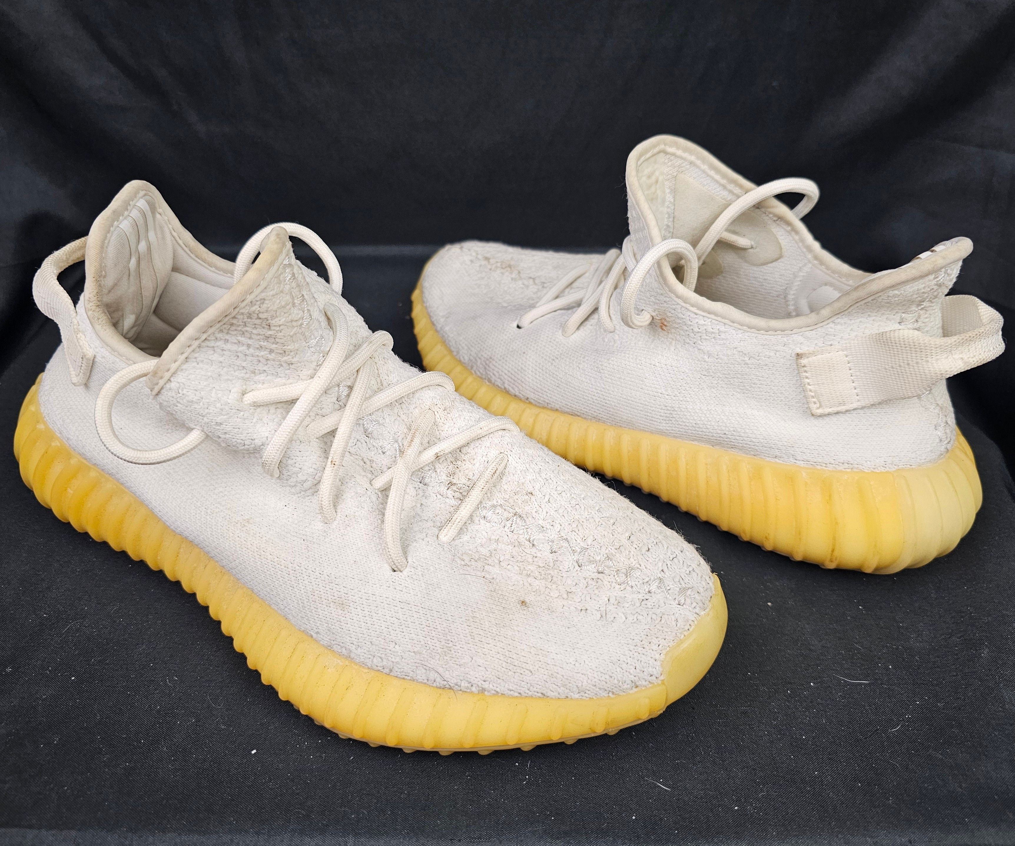 Adidas × Kanye West × Yeezy Adidas Yeezy Boost 350 V2 Cream Triple White Men's PRE-OWNED Size US 7.5 / EU 40-41 - 2 Thumbnail