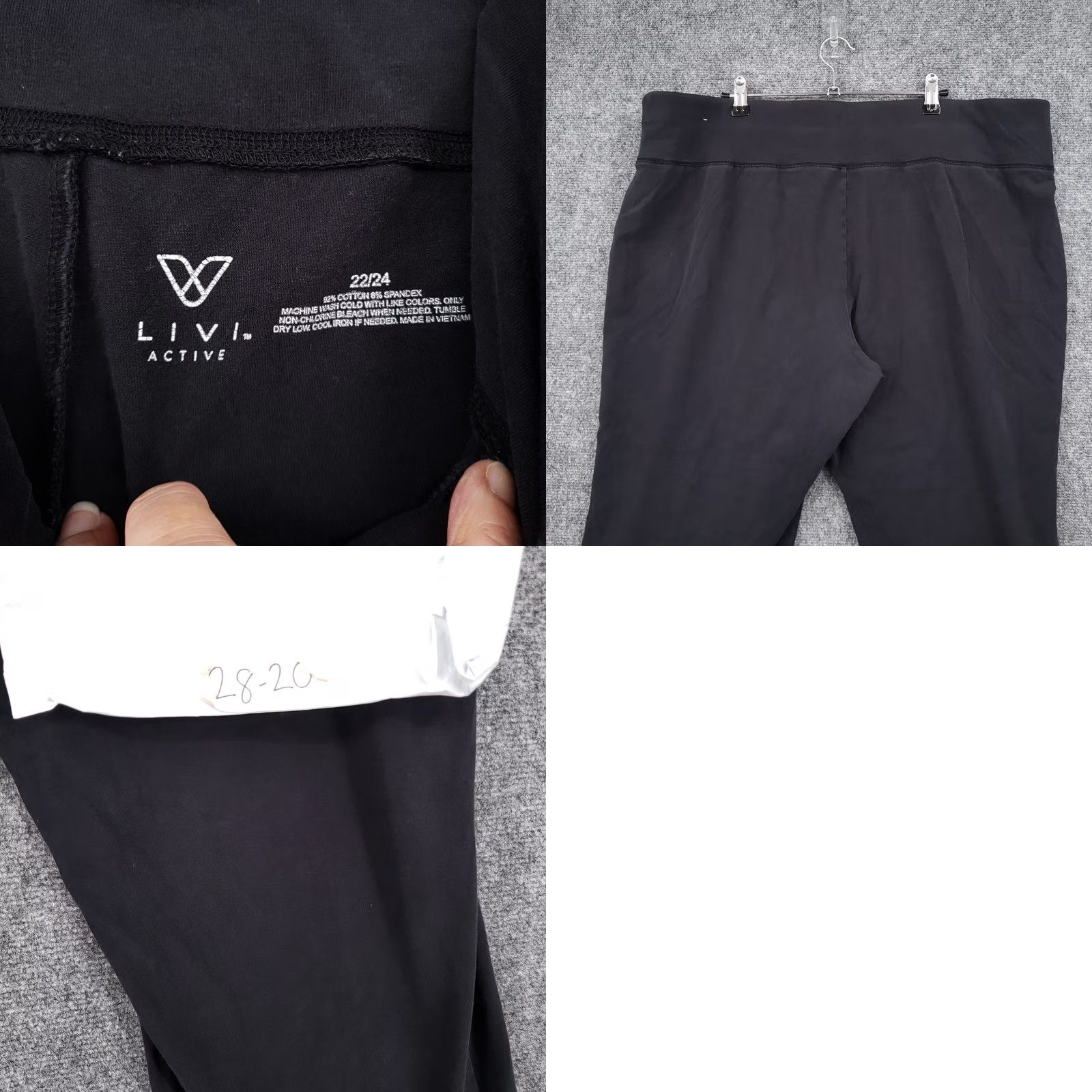 Vintage Livi Active Leggings Womens Black High Rise Stretch Ankle Yoga Gym 22/24 Size 40" / US 18 - 8 Thumbnail