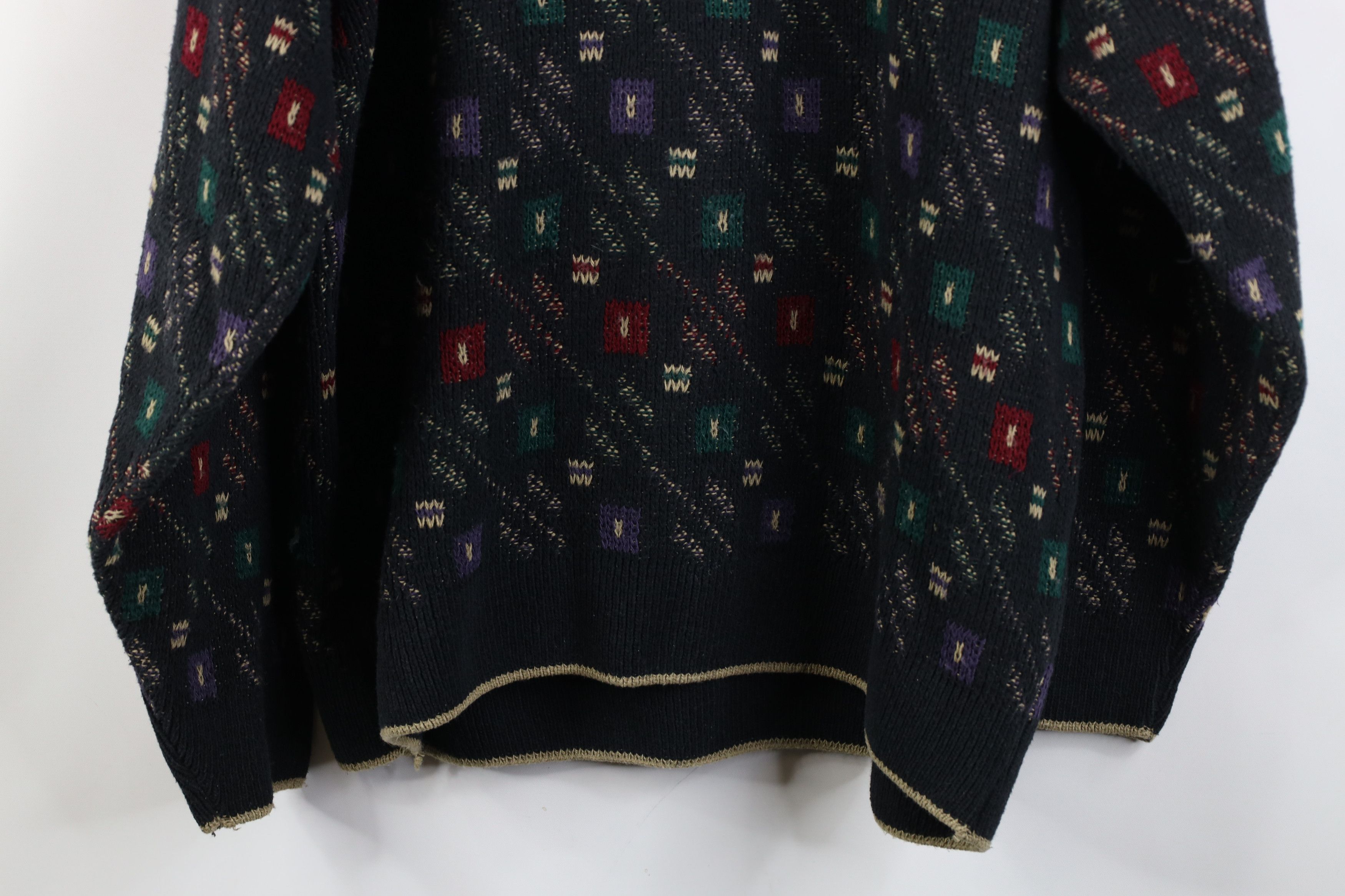 Vintage Vintage 90s Coogi Style Checkered Knit Sweater Cotton USA Size US L / EU 52-54 / 3 - 9 Thumbnail