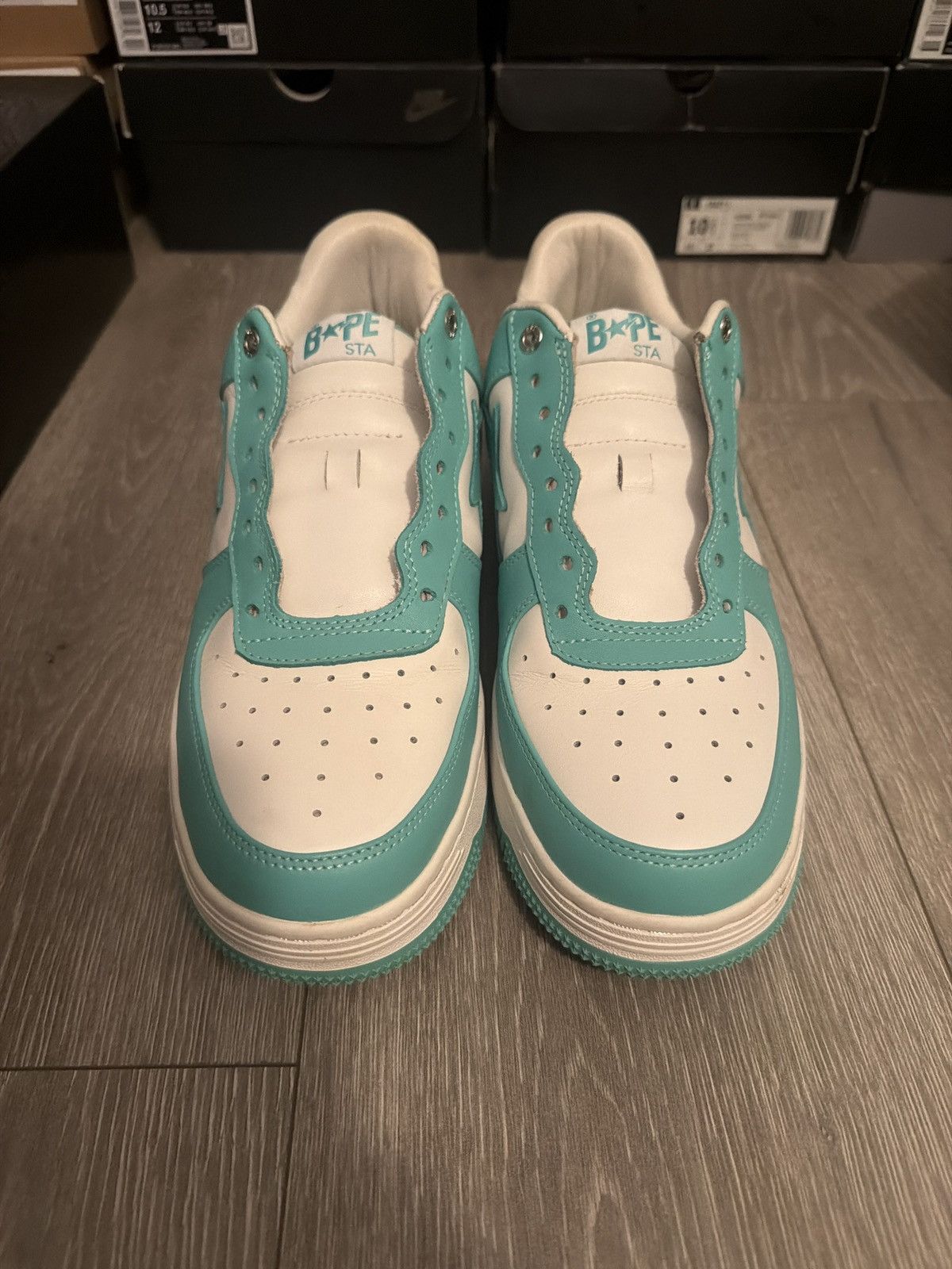 Bape 2022 White green bapesta Size US 11 / EU 44 - 3 Thumbnail