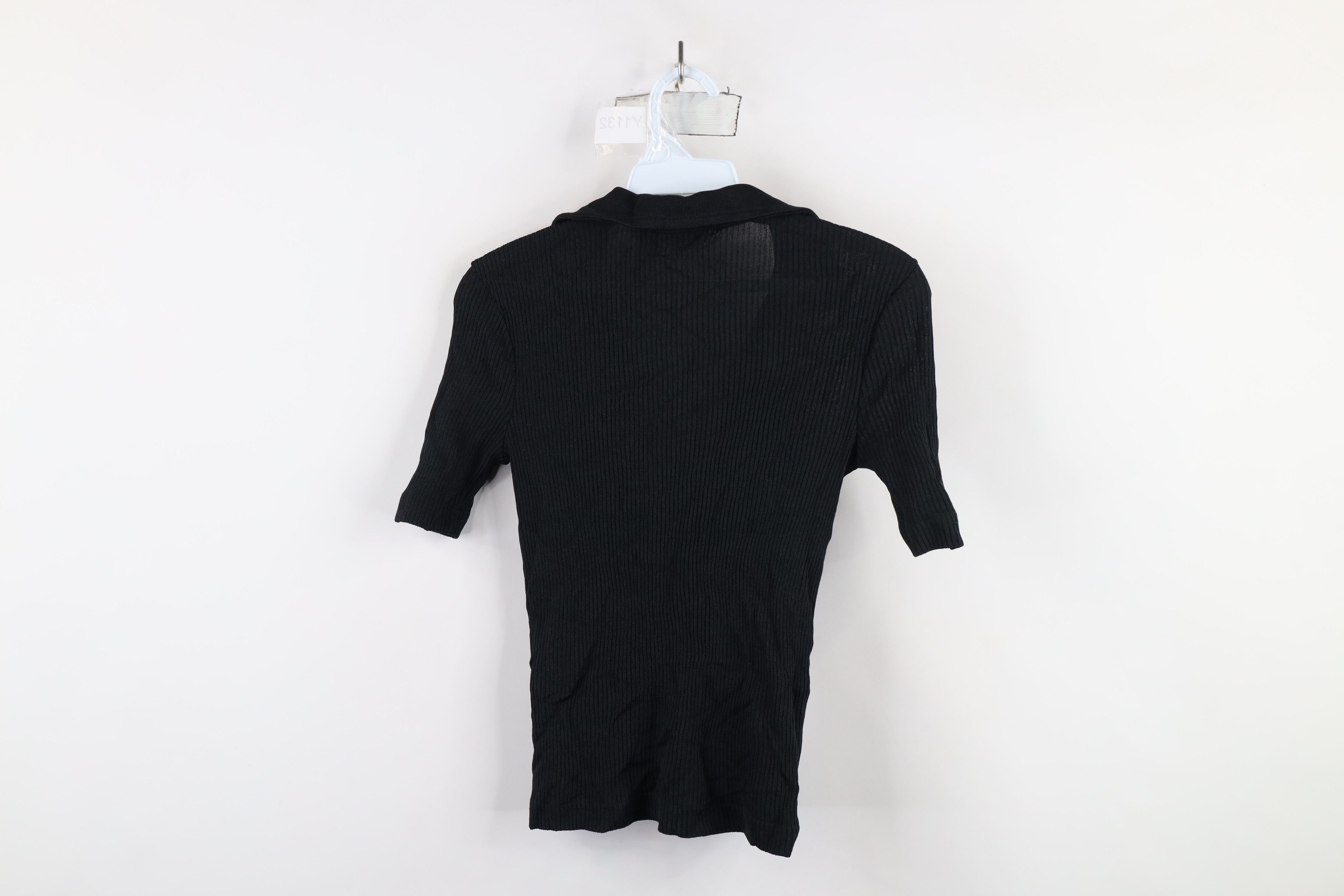 Gap × Vintage Vintage 90s Y2K Gap Cropped Ribbed Knit Collared Polo Black Size S / US 4 / IT 40 - 7 Thumbnail