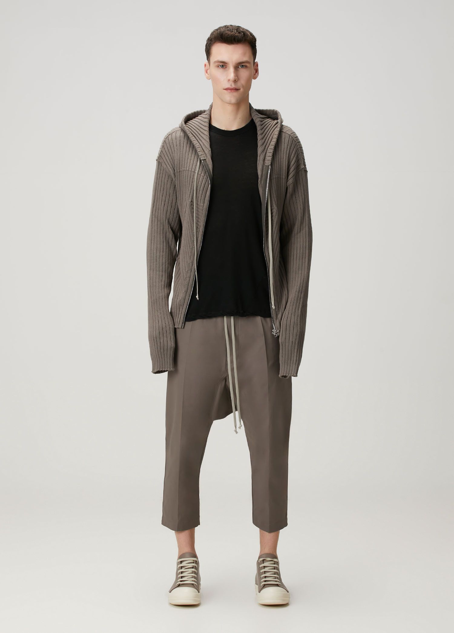 Rick Owens RICK OWENS hooded cotton rib knit hoodie sweater Large q Size US L / EU 52-54 / 3 - 2 Thumbnail