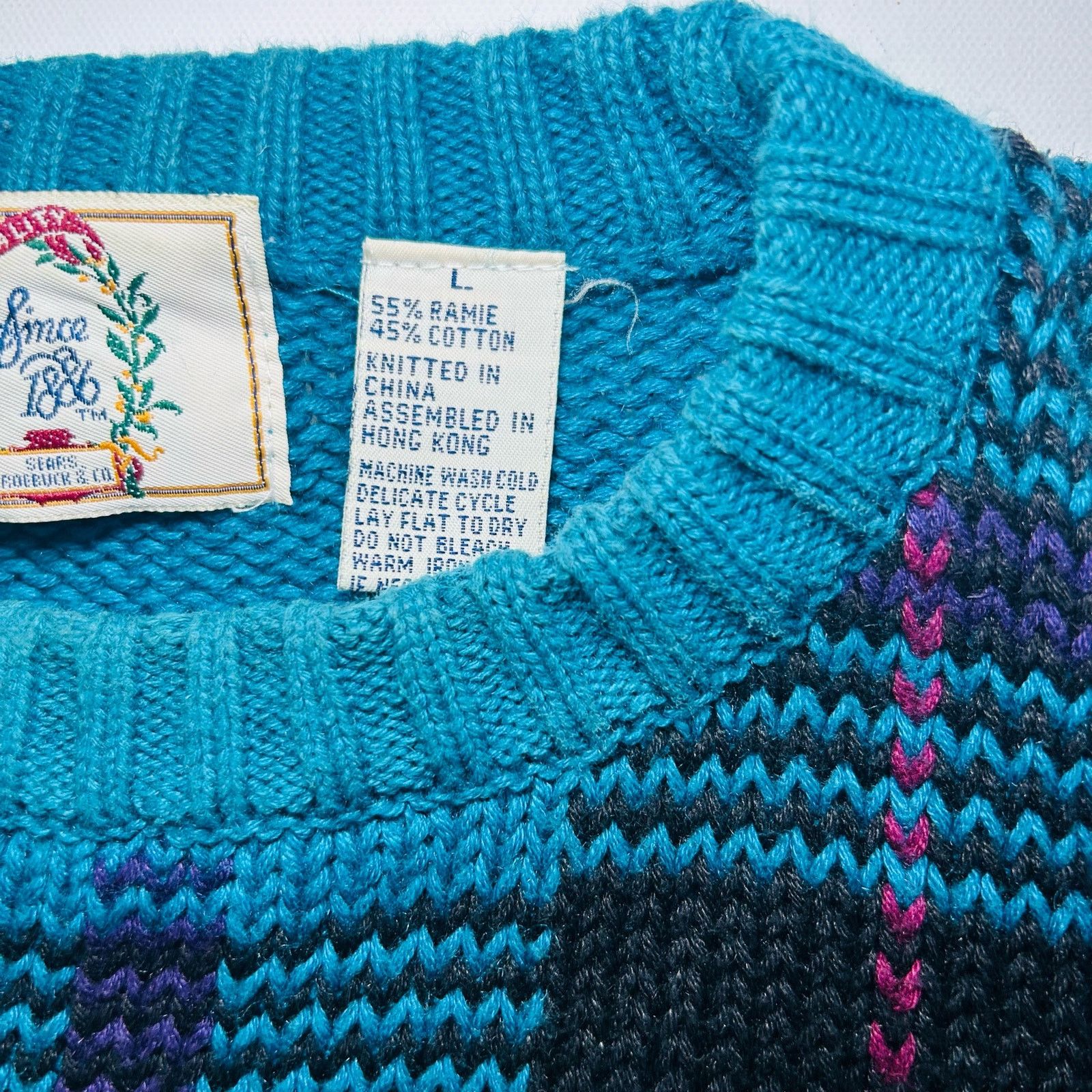 Vintage Vintage Grandpa Sweater Chunky Knit Plaid Crewneck Oversized Size L / US 10 / IT 46 - 7 Thumbnail