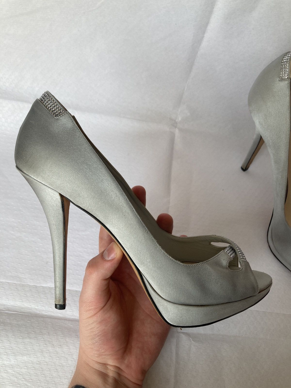 Dior Christian Dior Silver Satine Heels Vintage Archive Rare Size US 9.5 / IT 39.5 - 5 Thumbnail