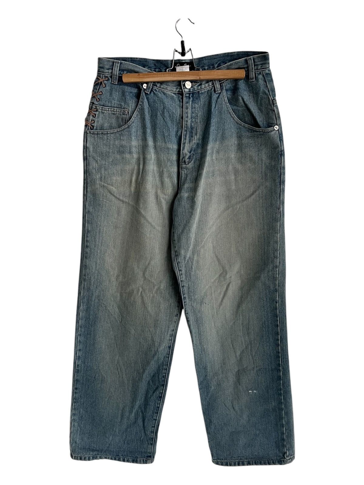 JNCO Y2K JNCO Style Sean John Yezzy Pocket Lace Super Baggy Jeans Size US 34 / EU 50 - 3 Thumbnail