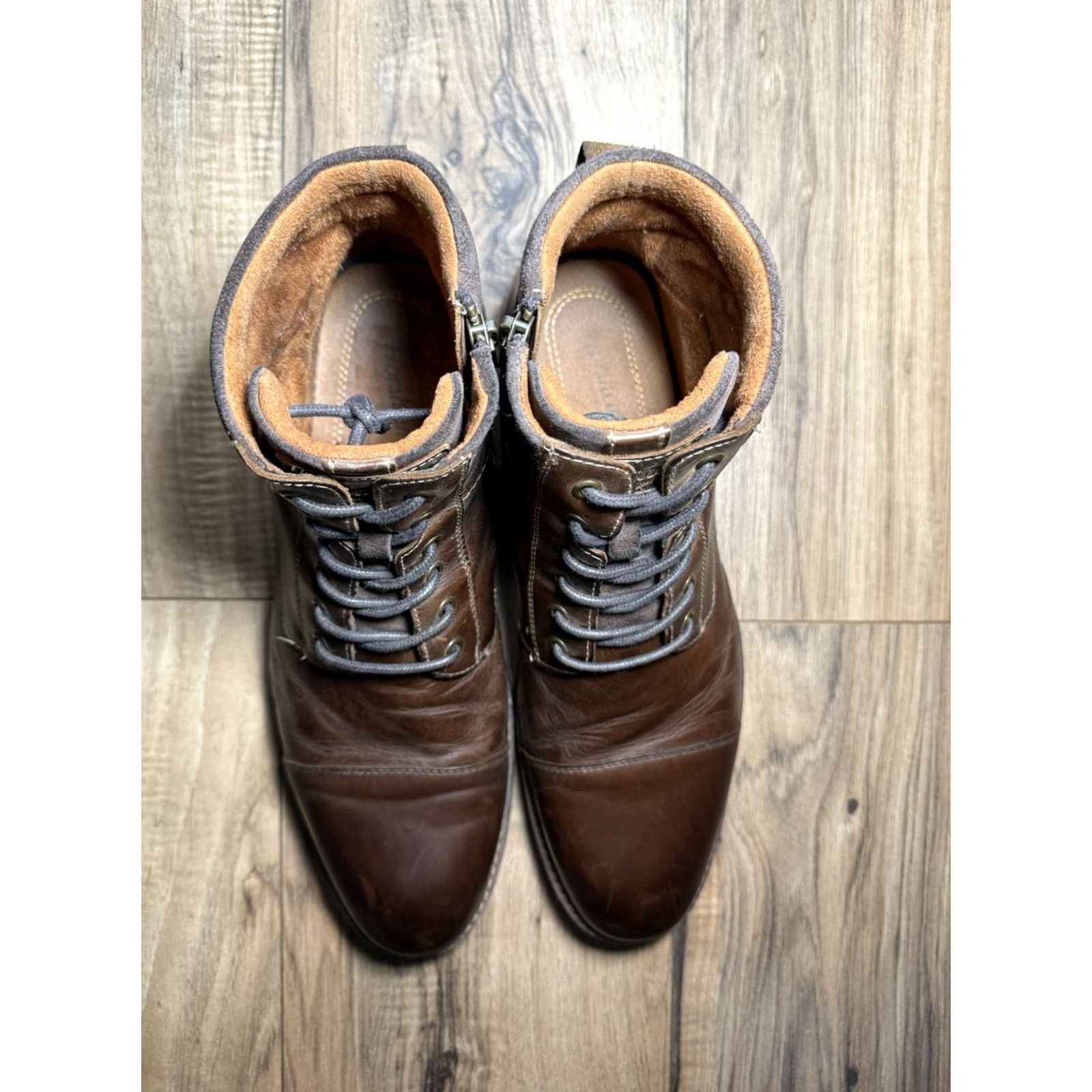 Florsheim Florsheim Chalet Cap Toe Boots Chestnut Brown Size 12 Men Boots Leather Cap Toe Chukka Zip Lace Up Casual M Brown Mens Size ONE SIZE - 6 Thumbnail