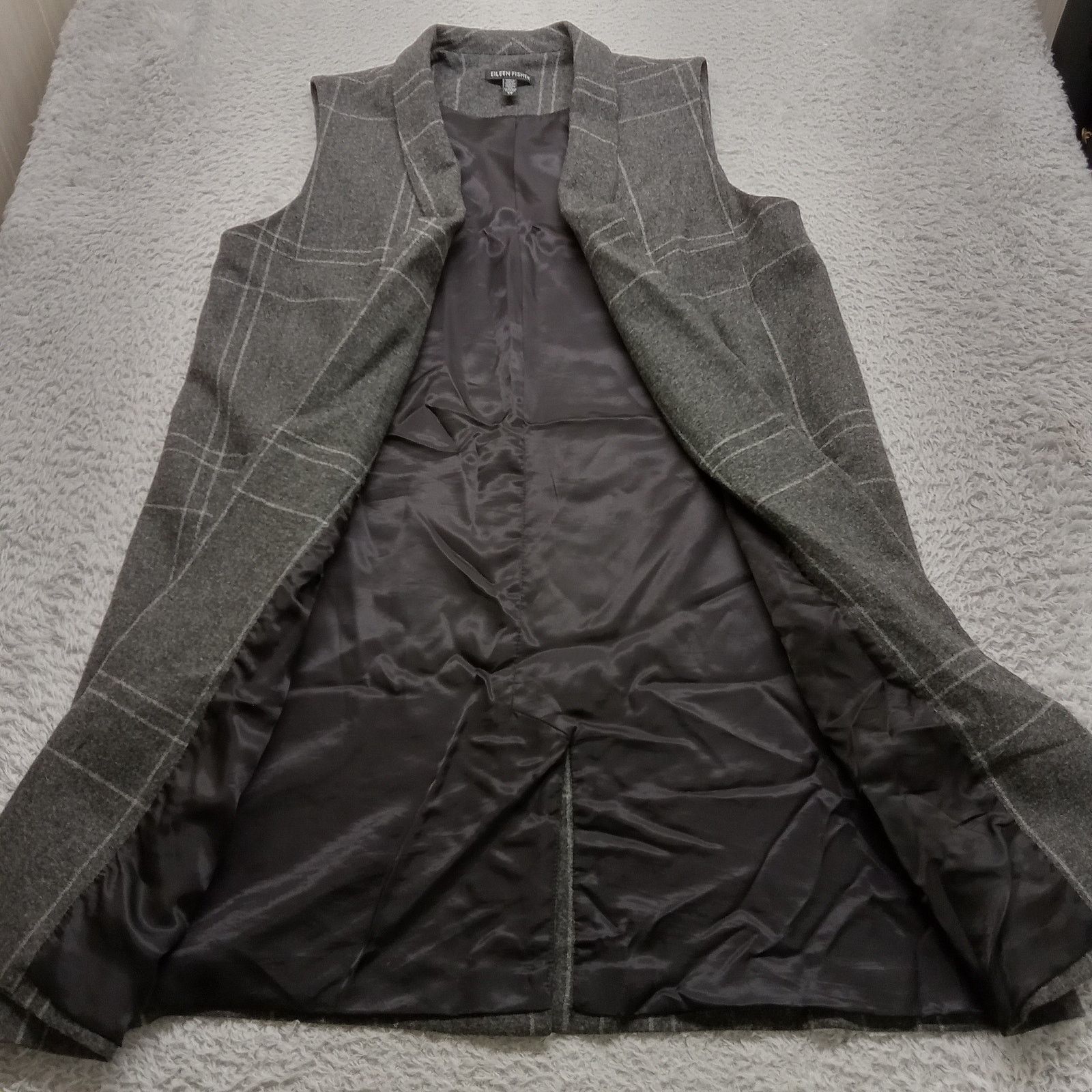 Eileen Fisher Eileen Fisher Long Vest S Women's Lined Wool Blend Pockets Size S / US 4 / IT 40 - 2 Thumbnail