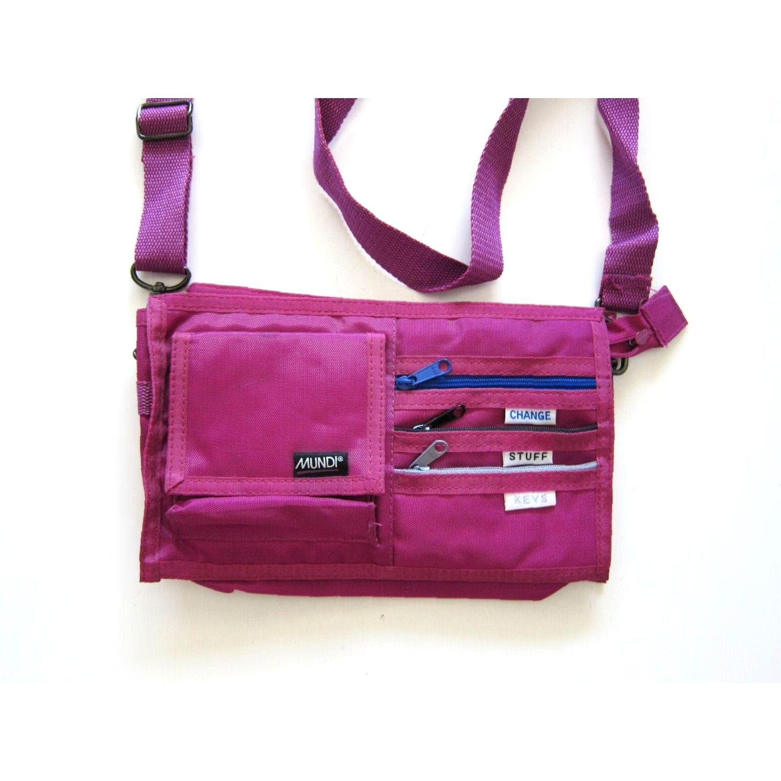 Vintage Mundi Small Pink Nylon Canvas Pocket Cargo Travel Satchel Crossbody Purse Size ONE SIZE - 3 Thumbnail