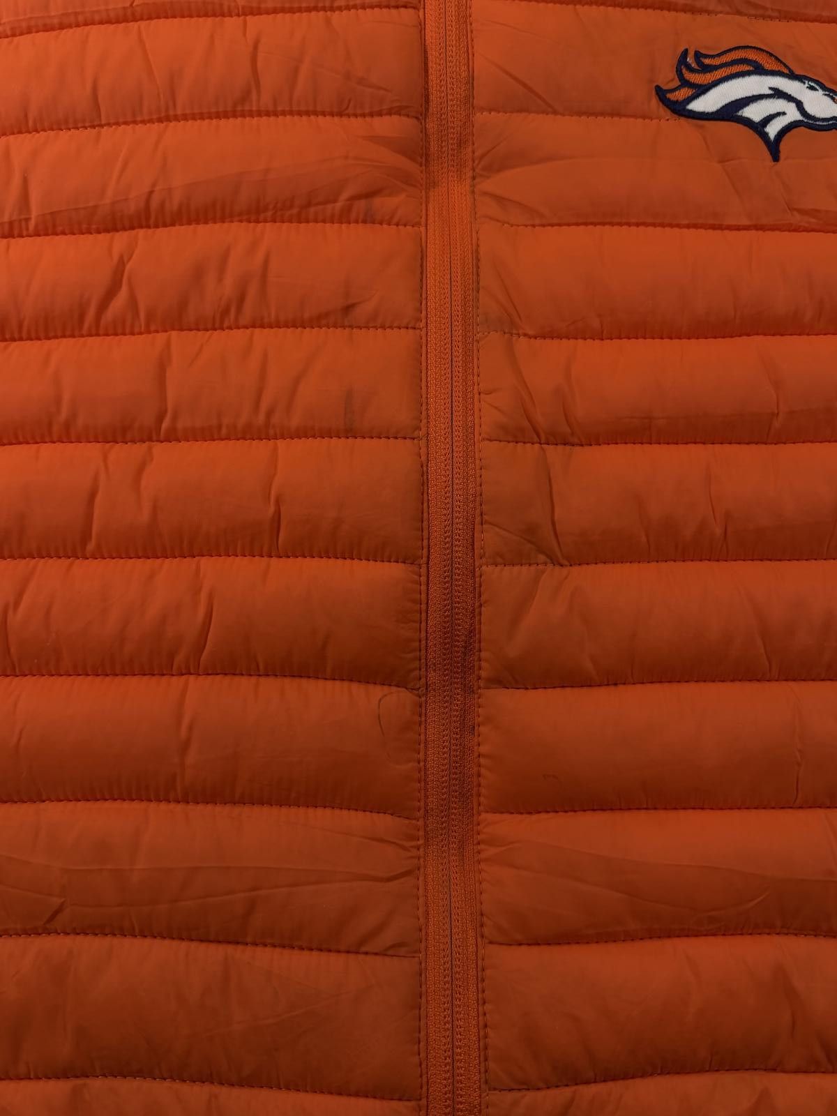 Unknown London Orange Puffer Vest with Denver Broncos Logo Size US L / EU 52-54 / 3 - 2 Thumbnail