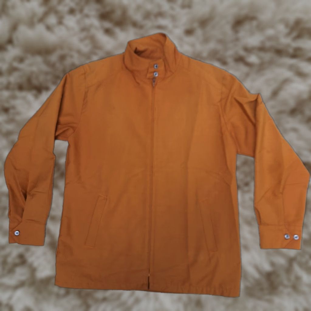 VINTAGE B.V.D Mens Full Zip Windbreaker Jacket Talon Zipper Brown - Medium